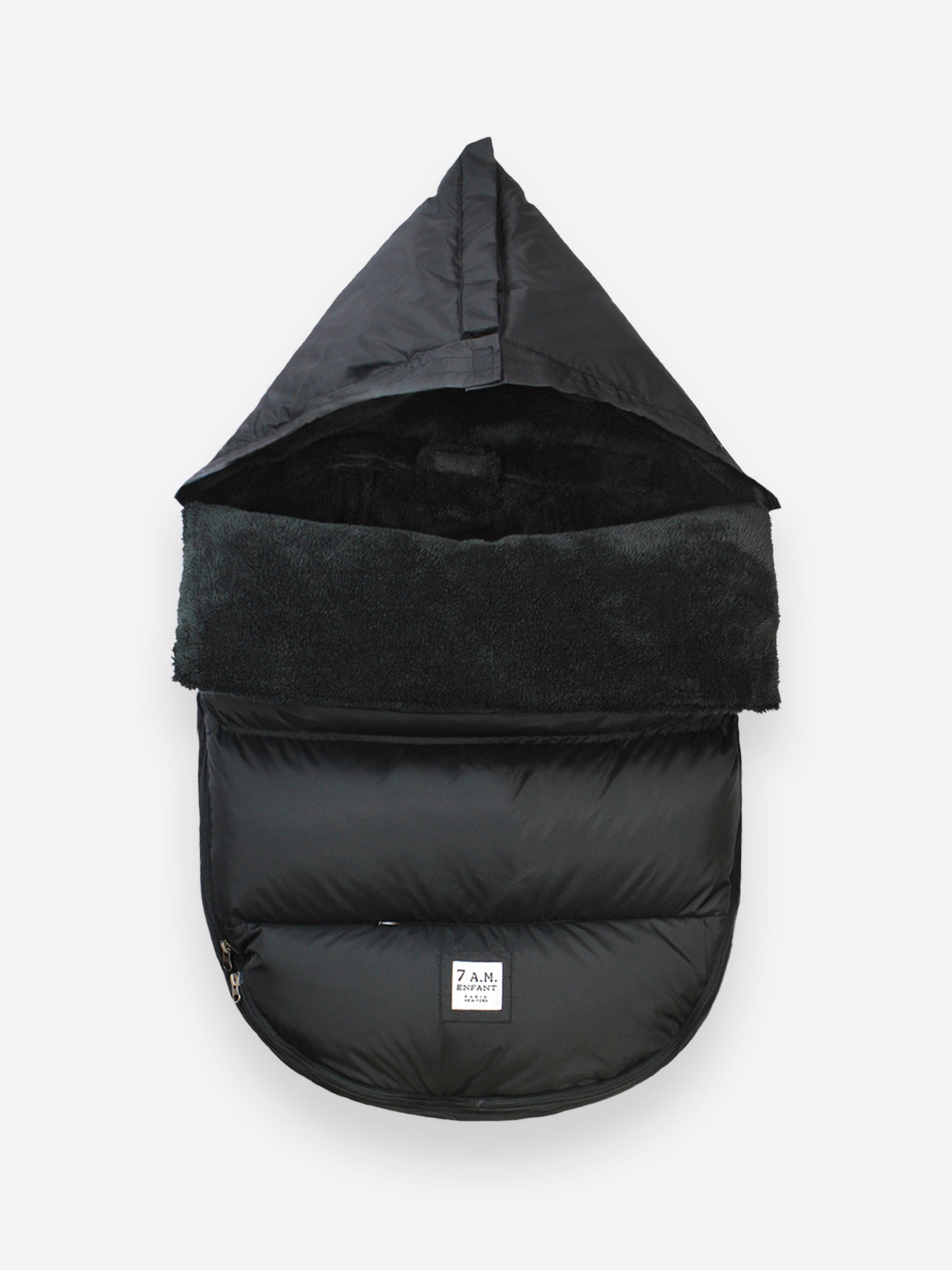 7AM Enfant Baby PlushPOD in Black - Soft & Cozy Infant Car Seat Cover for Winter - Perfect for Strollers, Car Seats & Baby Carriers