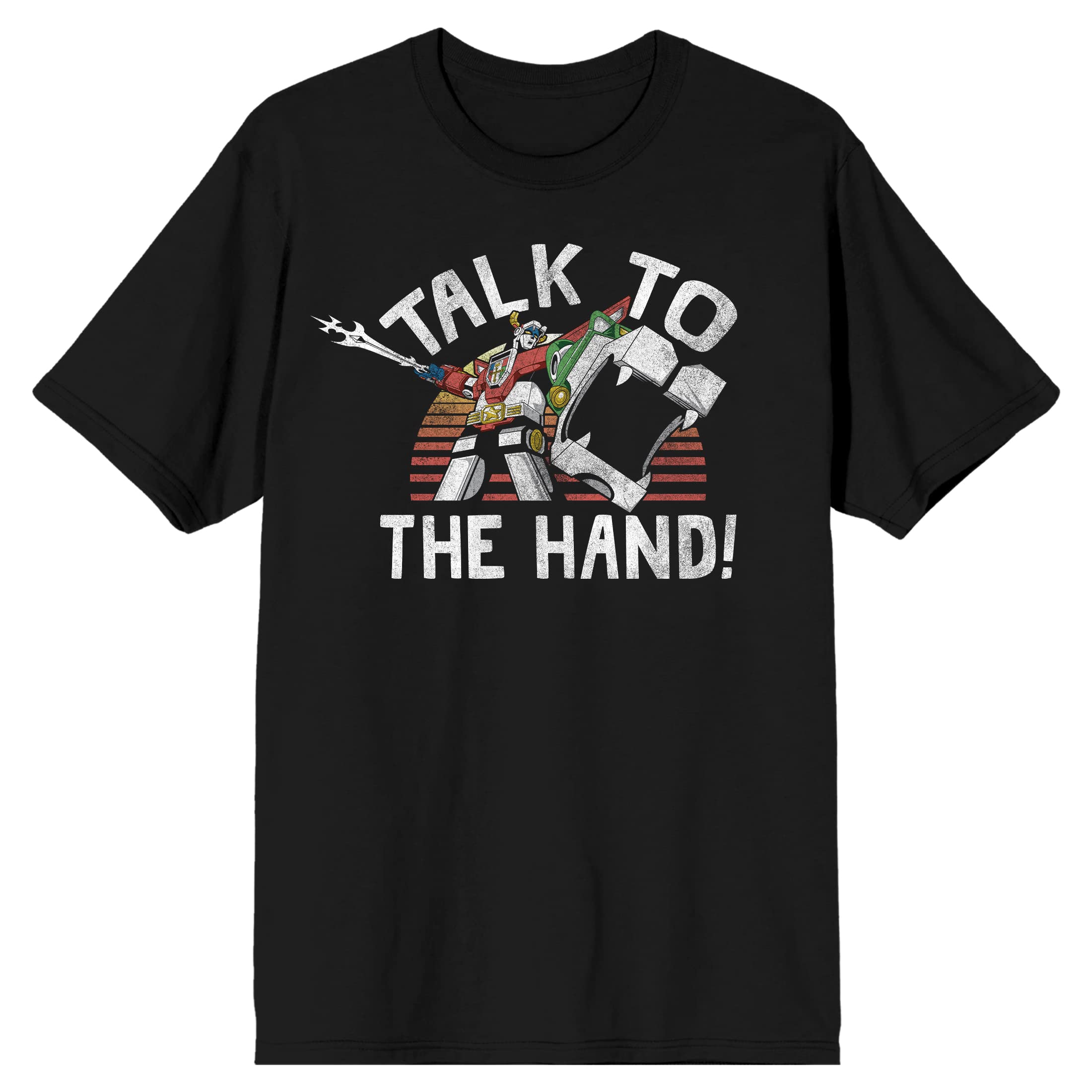 Voltron Talk to the Hand Men's Black Graphic T-Shirt | Cool Anime Pop Culture Tee for Casual Wear & Gifts