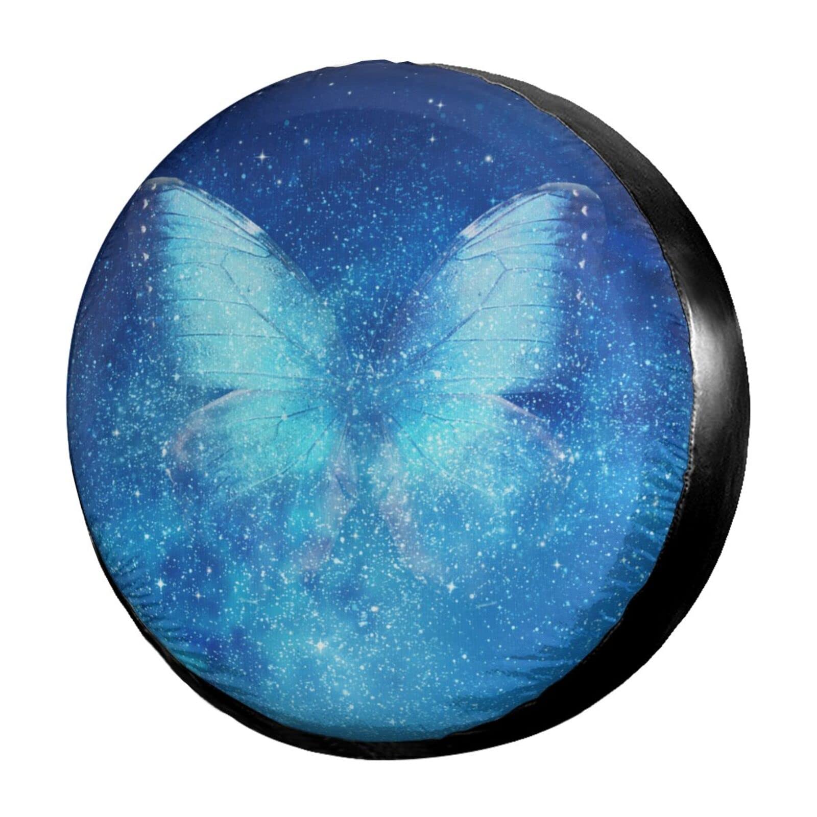 Universe & Butterfly Spare Tire Cover - 17 Inch Dust-Proof Wheel Protector for Trailer, RV, SUV & Vehicles | Perfect for Road Trips & Outdoor Adventures