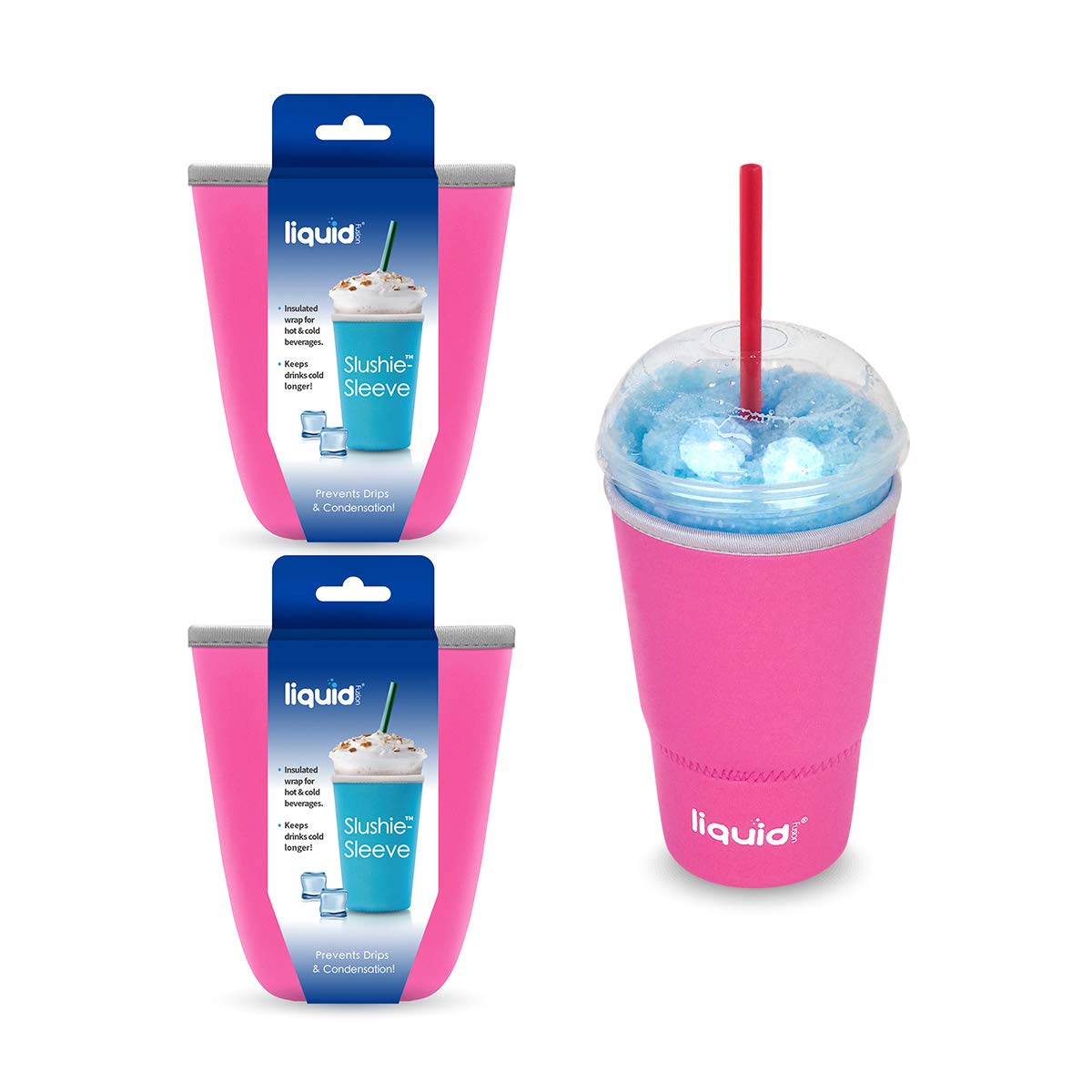 Grand Fusion Slushie Sleeve - Insulated Neoprene Cup Cover for Travel Coffee Mugs | Drip-Proof & Reusable | Keeps Iced Drinks Cold | No Condensation on Desks | Comfortable Grip | Perfect for Office, Commuting & Outdoor Activities
