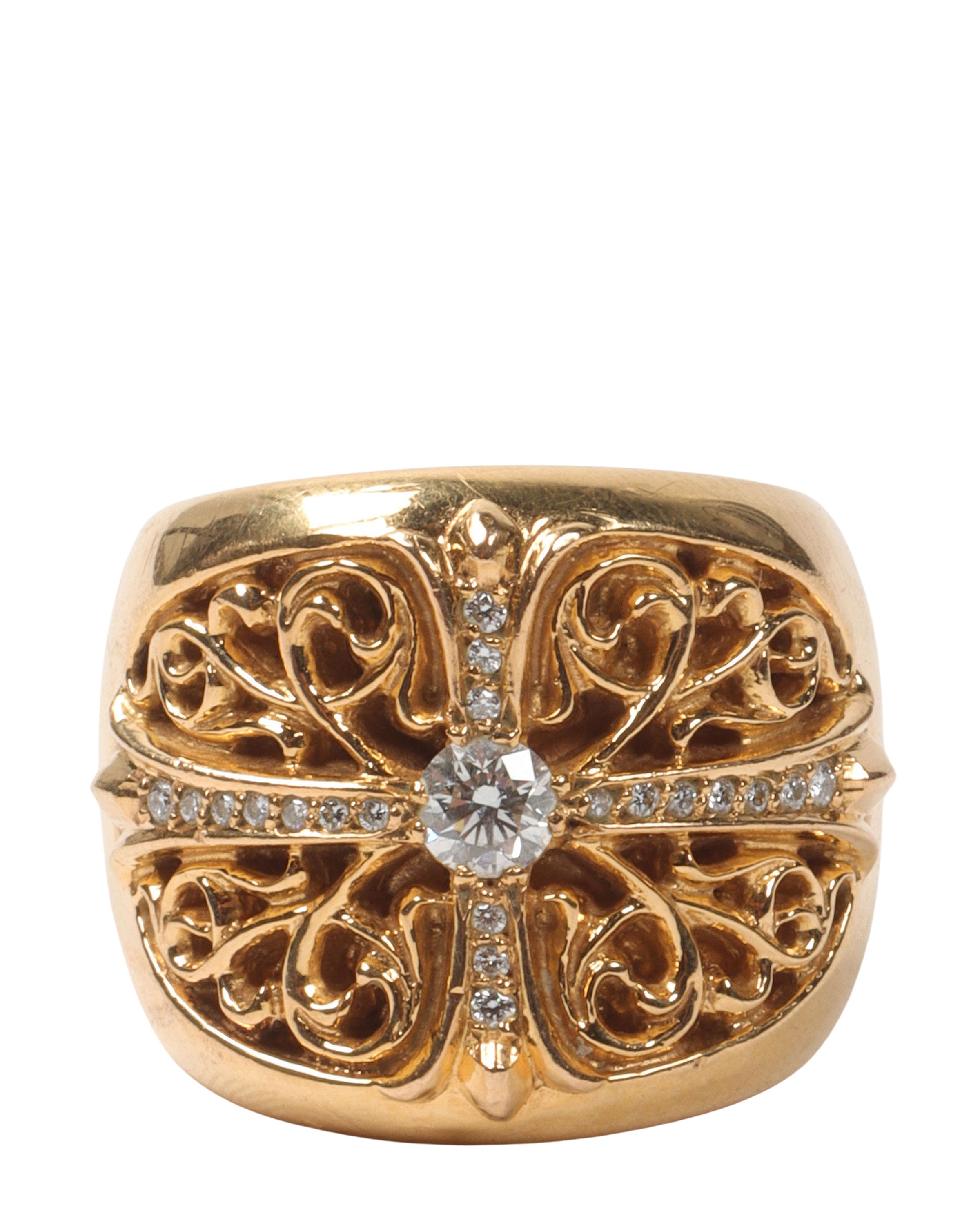22K Gold & Diamond Oval Cross Ring for Women - Elegant Religious Jewelry Gift for Christmas, Baptism, Confirmation & Everyday Wear