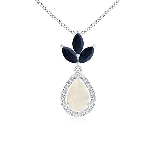 Natural Opal Pendant Necklace for Women - 14K Solid Gold/Platinum October Birthstone Jewelry - Elegant Gift for Birthday, Anniversary & Special Occasions - Perfect for Weddings, Parties & Everyday Wear