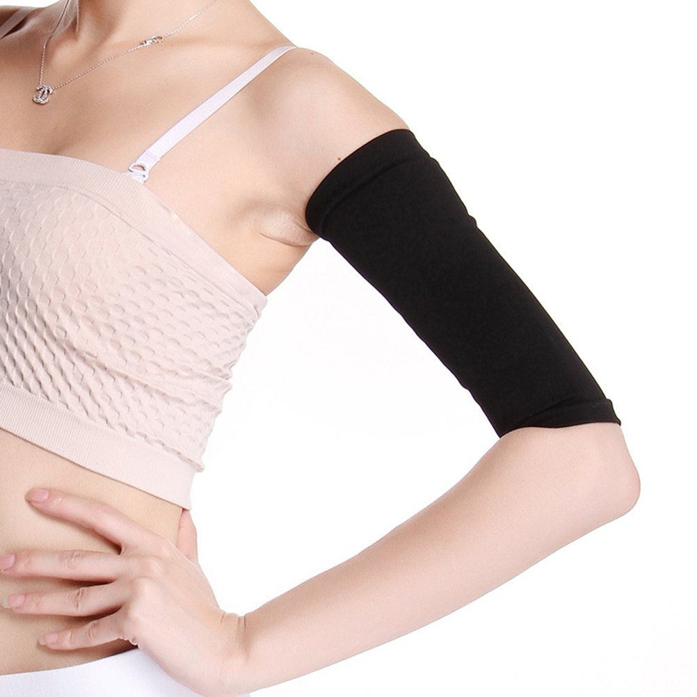 **Ultra Slimming Compression Arm Sleeves for Women & Men - Improve Arm Shape & Tone for Sports, Fitness & Workouts (Black) - Perfect for Running, Yoga & Gym**
