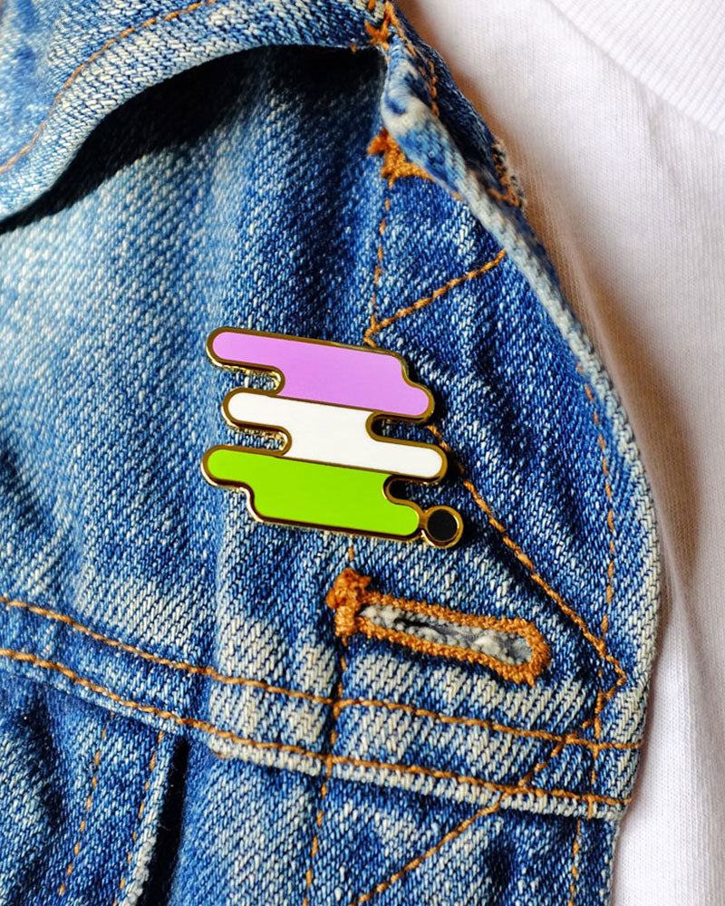 Gender Queer Pride Pin - LGBTQ+ Enamel Badge for Backpacks, Jackets & Hats - Show Your Support with This Stylish Accessory