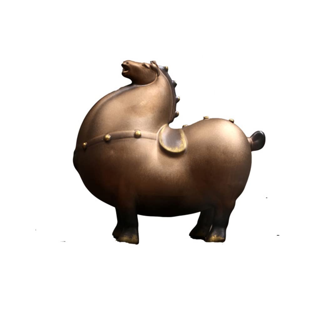 Premium Ceramic Horse Statue - Elegant Home & Office Decor, Zen Shelf Display, Animal-Themed Bathroom Accent (Medium Size) | Perfect for Living Room, Study Desk & Spa Bathroom Decorations