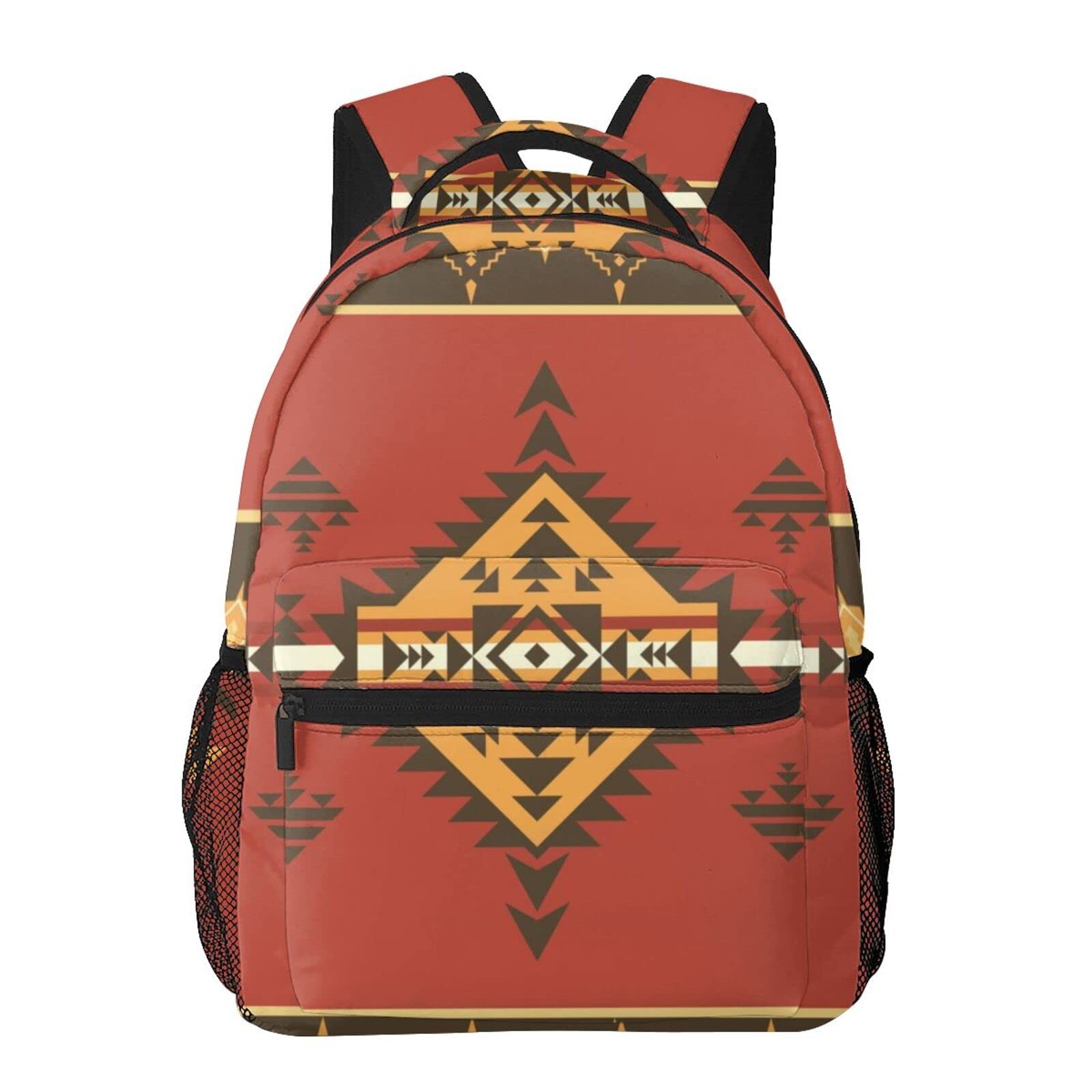 Aztec Native American Tribal Print Casual Backpack - 16 Inch Lightweight Daypack for School, Outdoor Sports & Travel | Perfect for Hiking, College & Daily Commute