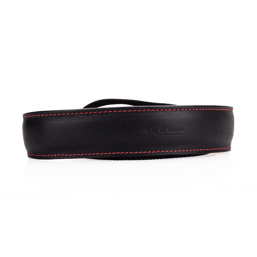 Arte di Mano Cork Neck Strap - Minerva Black with Red Stitching | Premium Camera Strap for DSLR & Mirrorless Cameras | Comfortable & Durable for Travel & Photography