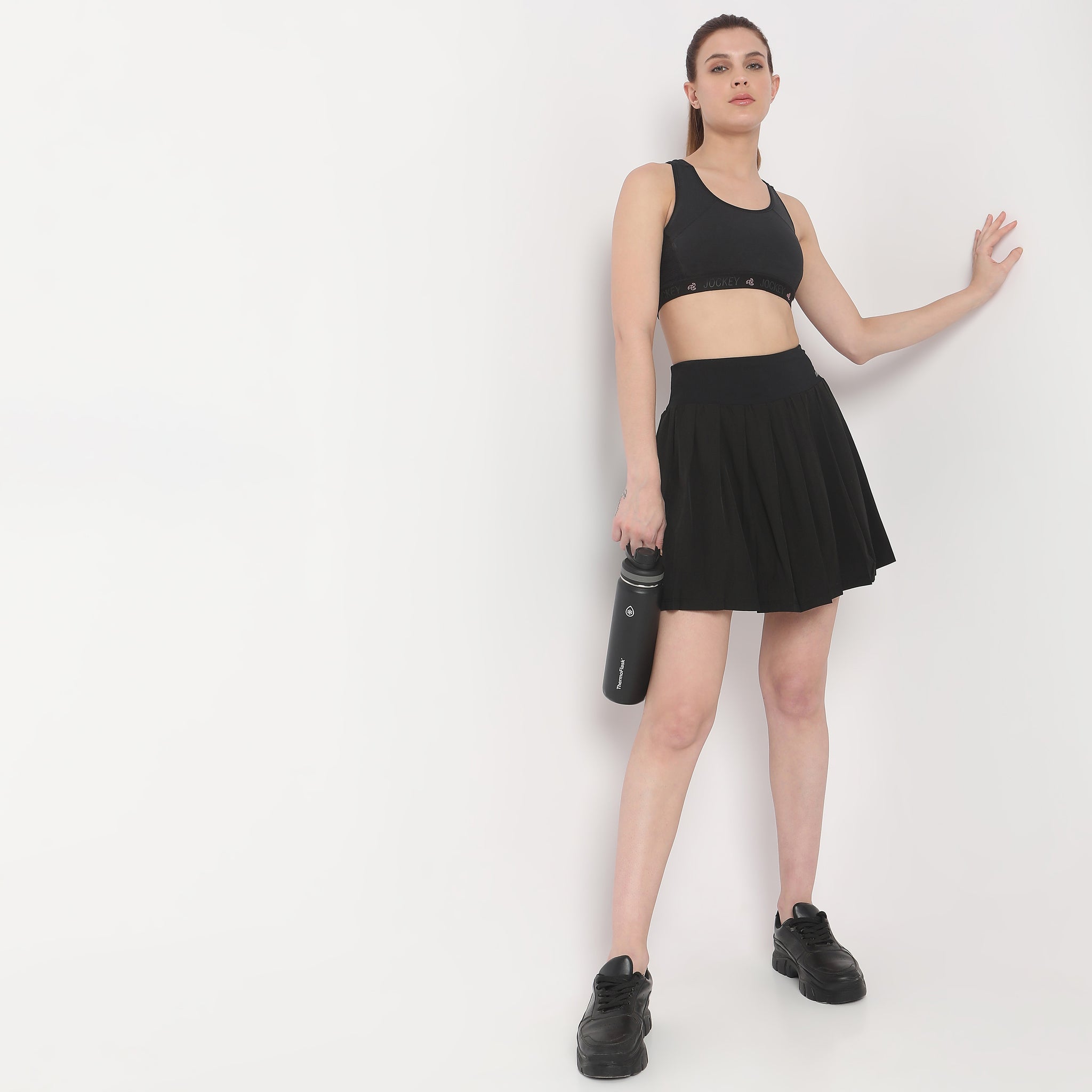 Flare Fit Solid Mid Rise Skirt for Women - A-Line Stretchy Comfortable Everyday Skirt | Perfect for Office, Casual Wear & Date Nights