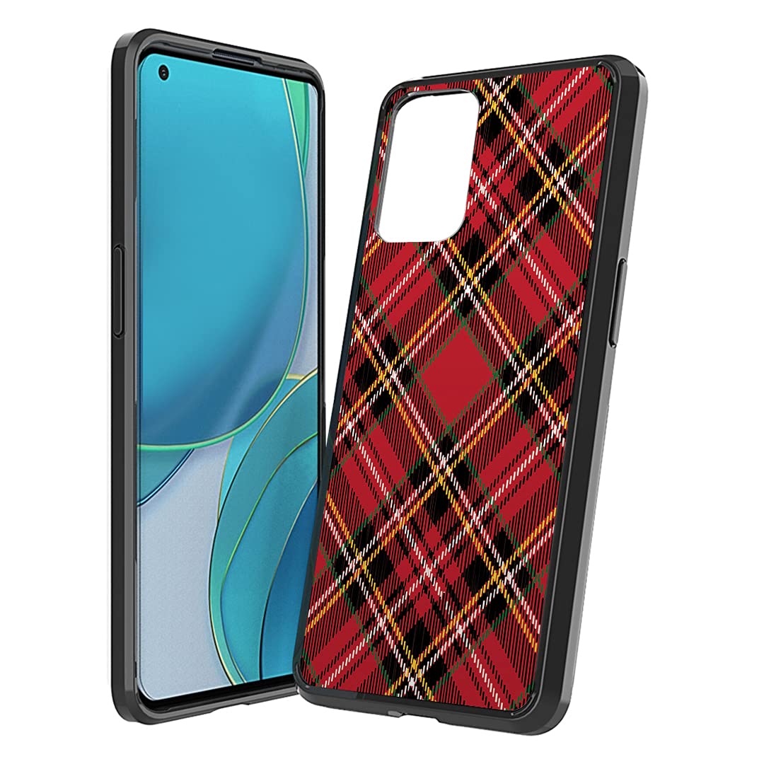 OnePlus 9 5G Phone Case - Hybrid Gel Cover for Women & Men | Slim Fit Soft Grip | Plaid Red Design | Perfect for Daily Use & Travel