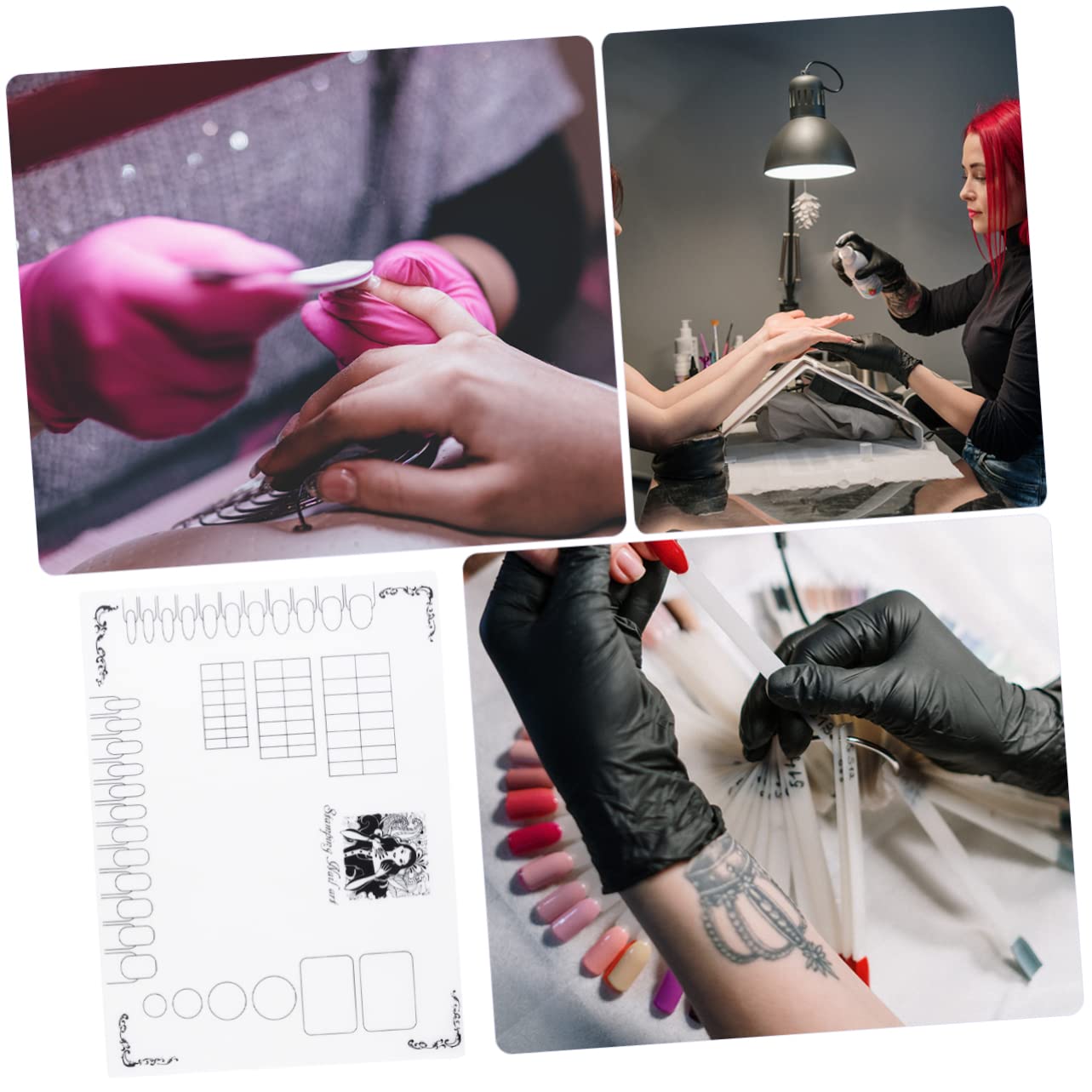 FOMIYES Silicone Manicure Mat for Nail Art Stamping - Non-Slip Nail Polish Coloring Pad with Sticker Guide - Perfect for DIY Nail Designs at Home & Salon Use