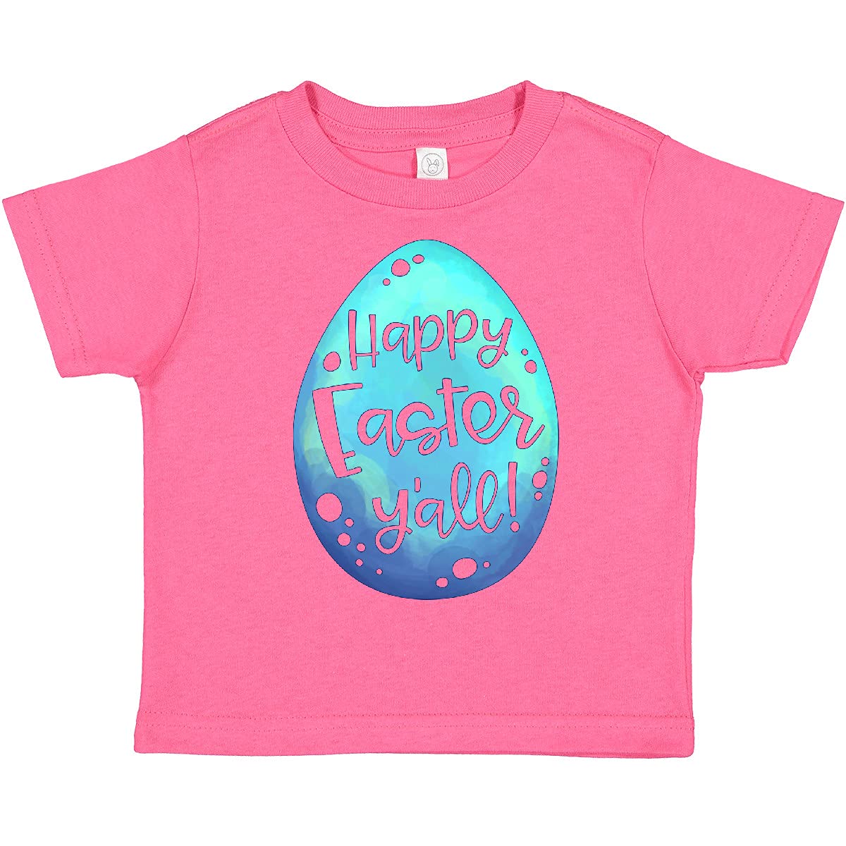 Inktastic Happy Easter Y'all Blue Easter Egg Toddler T-Shirt - Cute Easter Outfit for Kids, Boys & Girls Holiday Party Wear