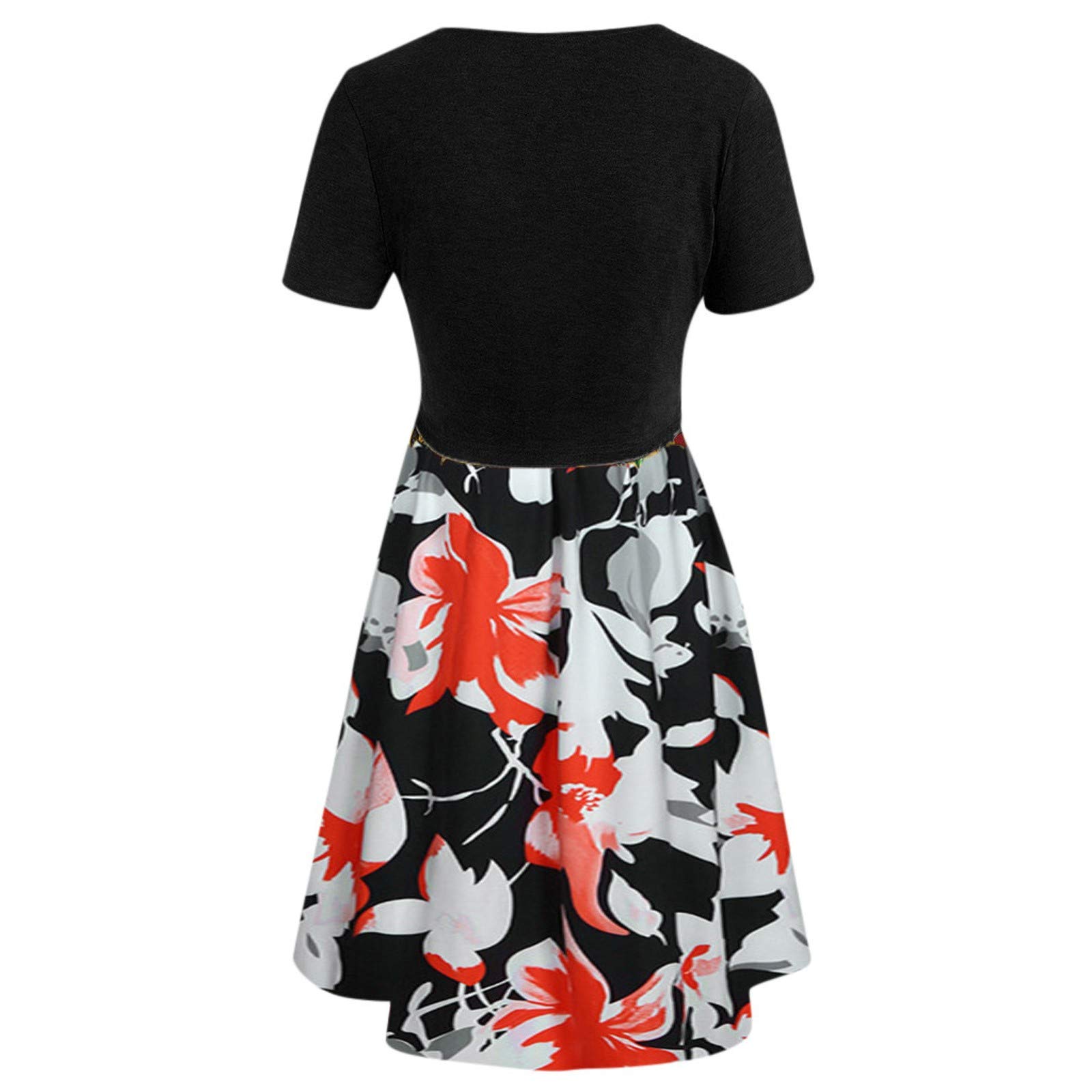 Women's Fashion Maxi Dress with Sunflower Print & Knot Bow Detail - Short Sleeve Bandage Top Mini Dress for Summer, Beach, Party & Casual Wear