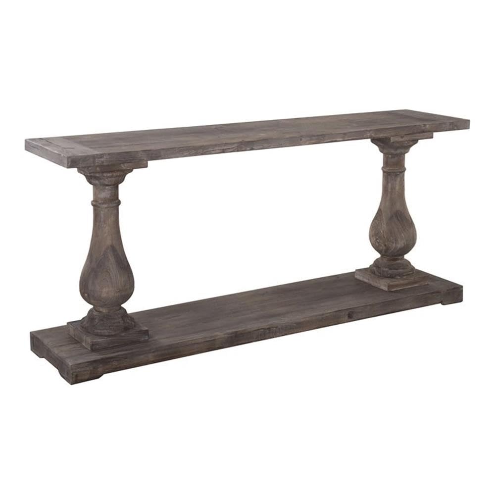 Rustic Brown Carolina Console Table for Entryway - Kosas Home Farmhouse Style Sofa Table with Storage Shelf | Perfect for Hallway, Living Room & Foyer Decor