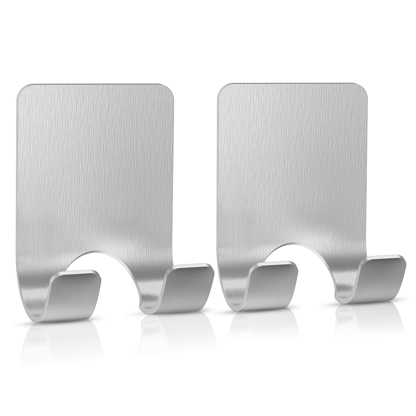 VIS'V Adhesive Razor Holder - 2 Pack Silver Metal Shower Razor Hooks, Waterproof Wall Mount Shaver Organizer for Bathroom - Perfect for His & Hers Razors, Keeps Blades Dry & Organized in Showers or Sinks