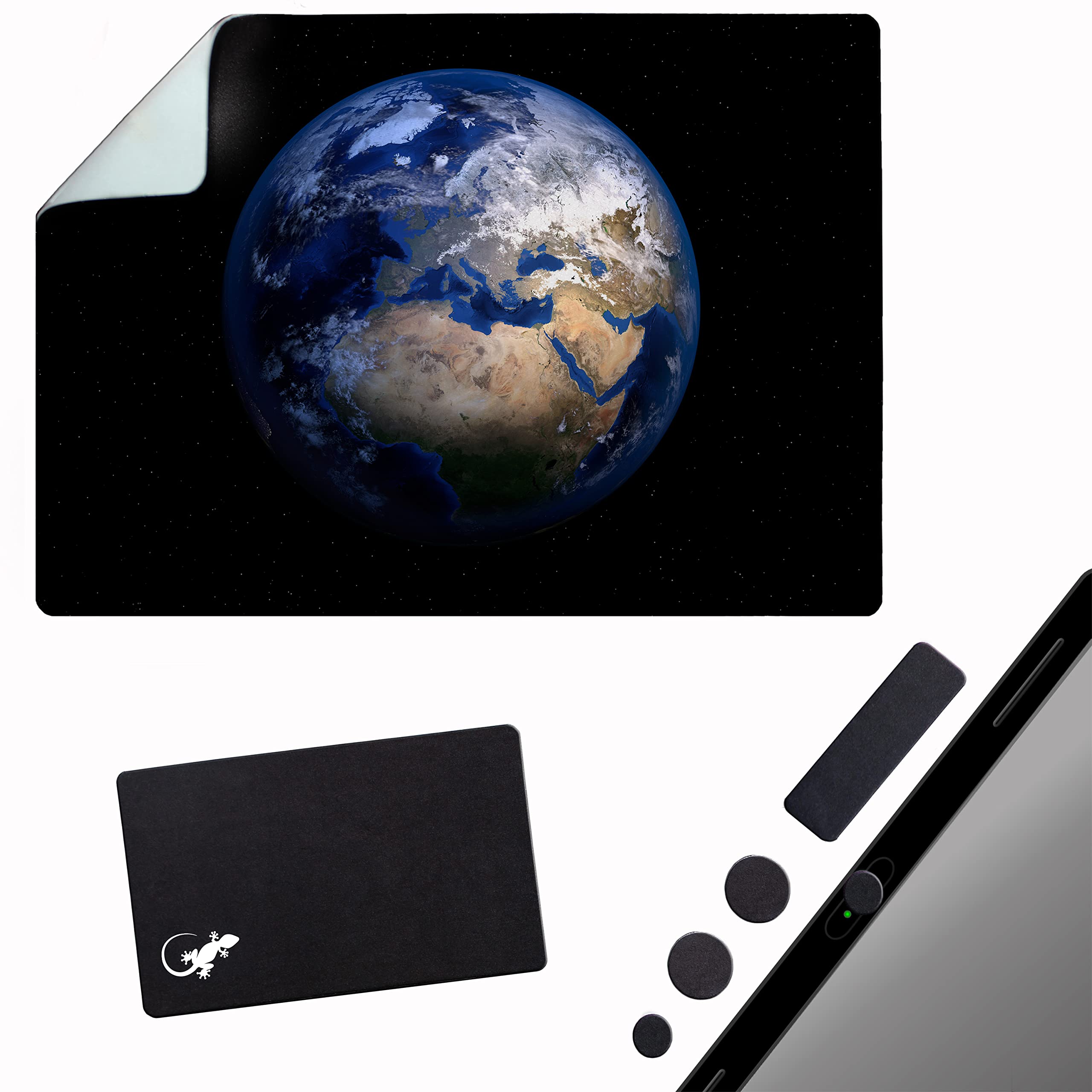 Non-Slip Adhesive Mouse Pad - Sticks to Any Surface for Laptop, Desktop & Travel - Blue Marble Design for Smooth Tracking - Perfect for Office, Home & Gaming Use