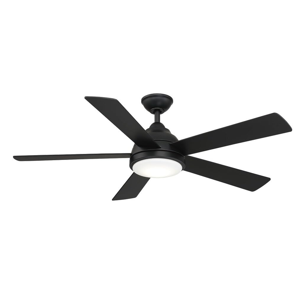 Wind River WR1476MB Neopolis 52 Inch Outdoor Ceiling Fan with LED Light & Remote Control, Matte Black - Perfect for Patio, Porch, and Covered Deck Areas