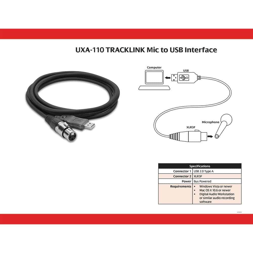 TRACKLINK Professional XLR to USB Audio Interface Cable - High-Quality Microphone Cable for Podcasting, Streaming & Home Studio Recording