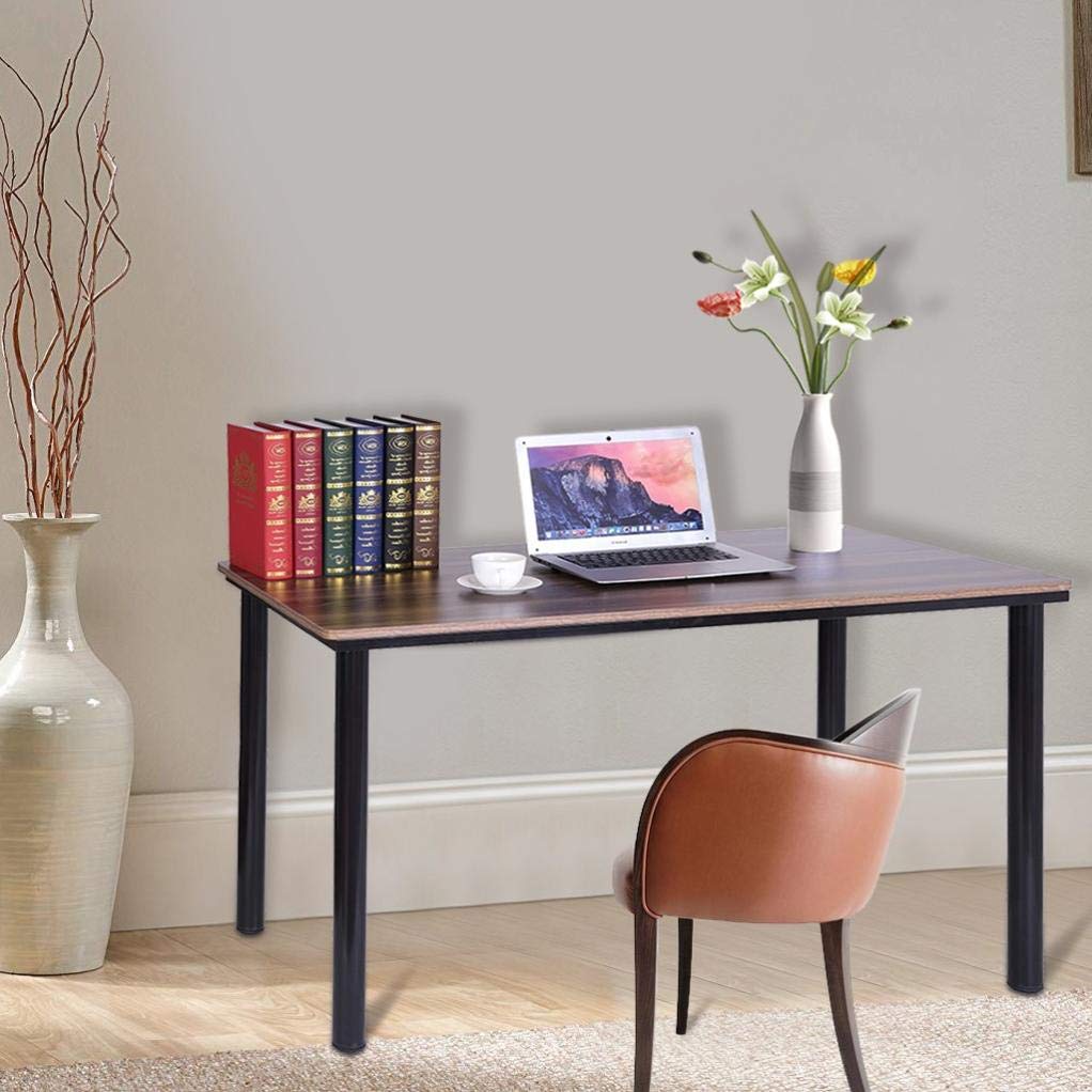 47 Inch Modern Simple Computer Desk for Home Office & Study | Writing, Reading, PC Laptop Table | Dining & Workstation for Bedroom, Living Room | Perfect for Remote Work & Online Learning