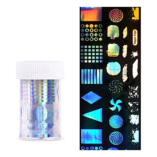 40 x 1000mm Smiley Face Leaf Design Glossy Nail Art Transfer Stickers for DIY Nail Decoration - Perfect for Salon, Home Manicure, and Party Nail Art Designs