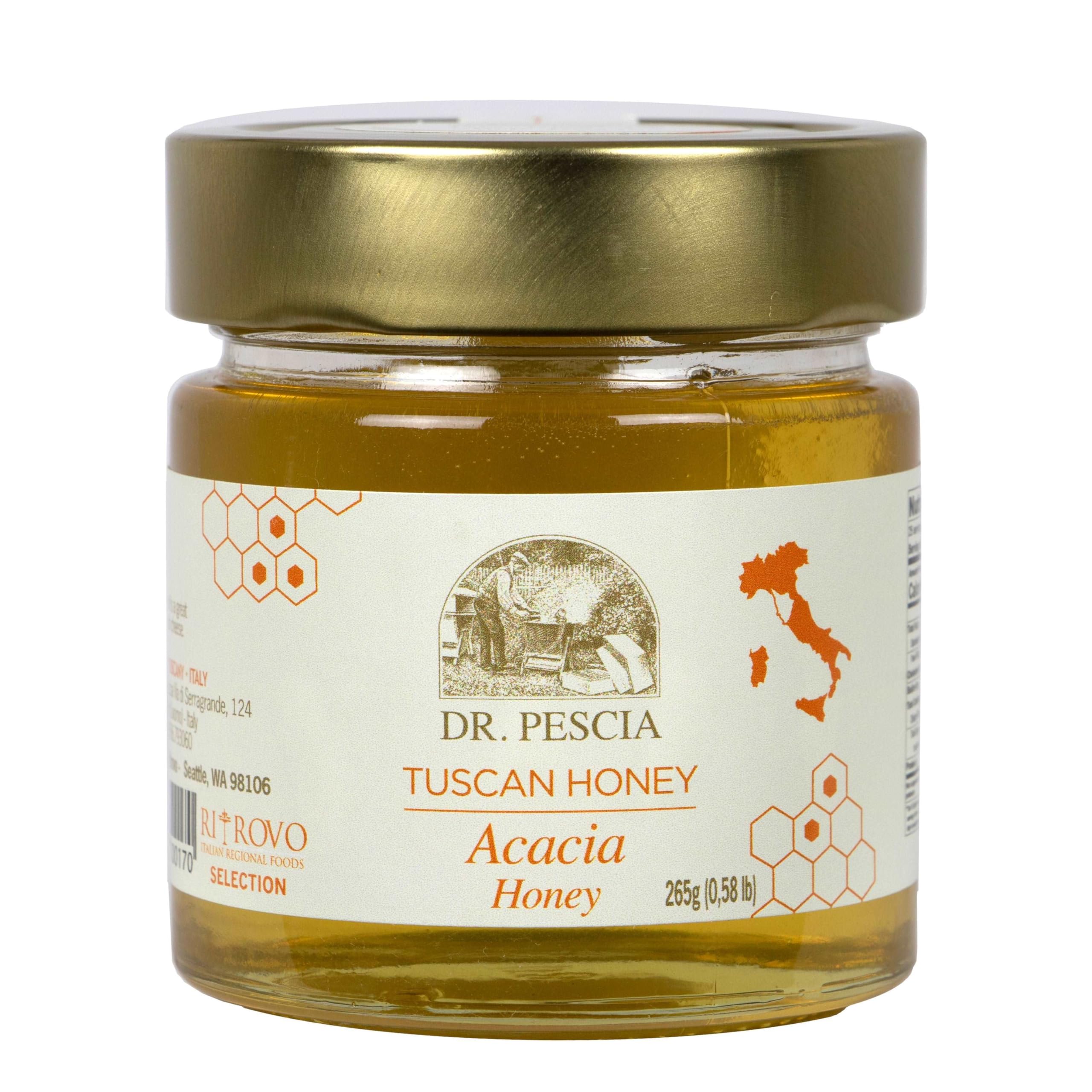 Pure Acacia Honey by Dr. Pescia - 100% Natural Raw Unfiltered Honey for Tea, Baking & Wellness - Premium Artisanal Honey from Sustainable Beekeeping