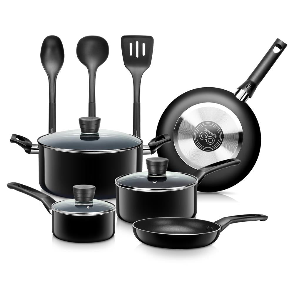 Premium 12-Piece Non-Stick Cookware Set - Pots & Pans for Induction, Gas & Electric Stoves | Perfect for Frying, Boiling & Sauteing | Ideal Home Kitchen Essentials for Cooking Enthusiasts