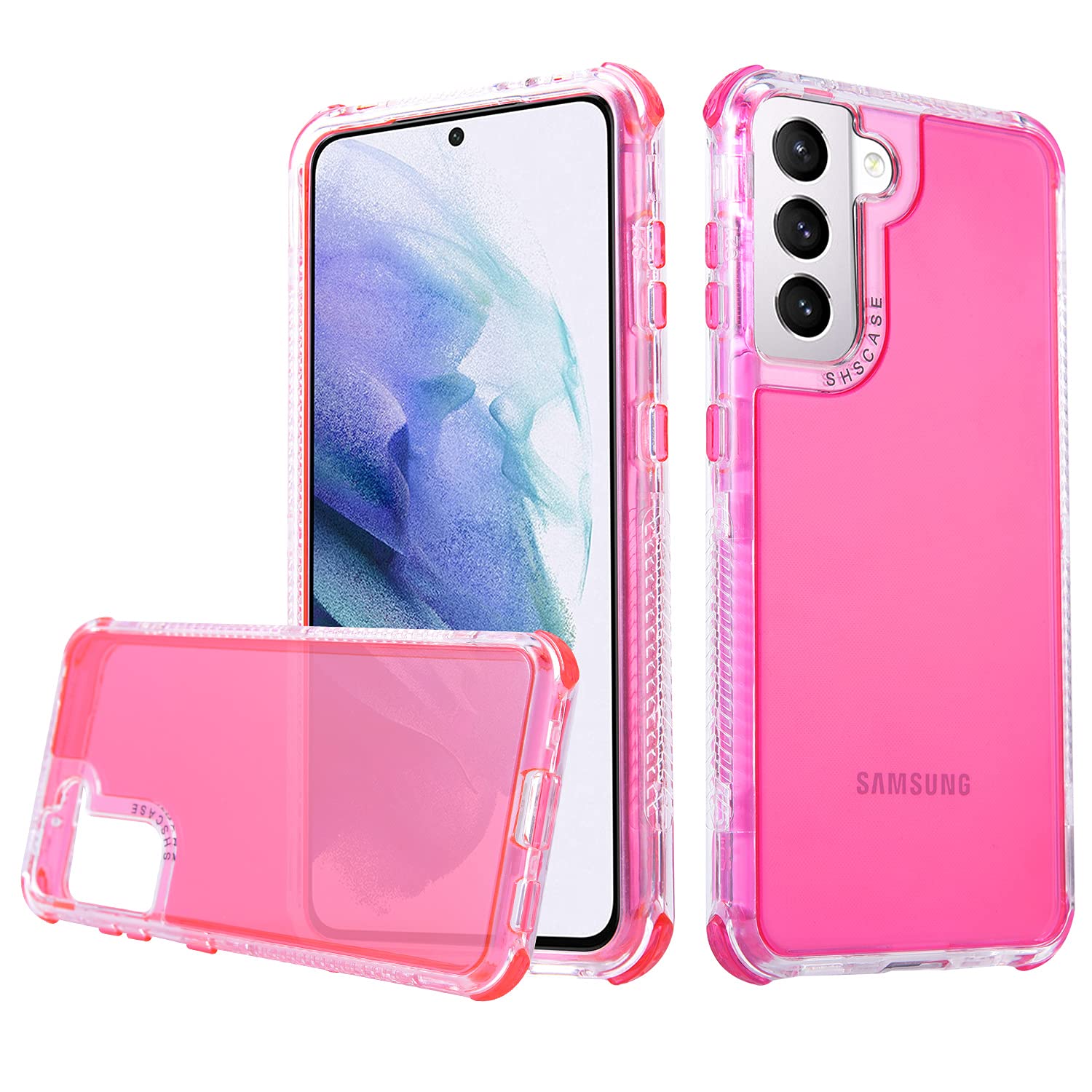 Premium Clear TPU Shockproof Case for Samsung Galaxy S21 FE (Not S21) - Glitter Back Cover with Camera Lens Protection - Slim Protective Phone Case for Women & Men - Perfect for Everyday Use, Work & Travel