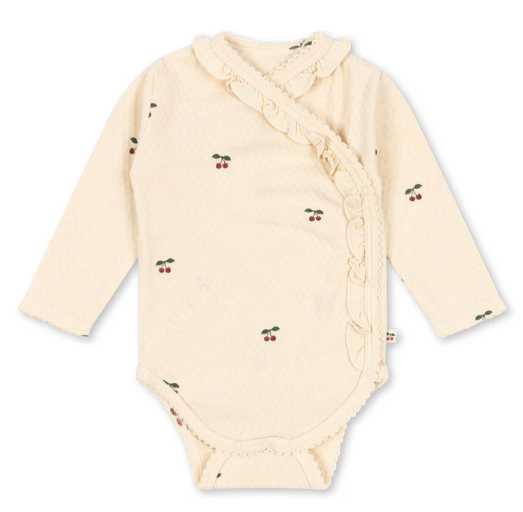 Organic Cotton Baby Bodysuit with Frill Detail - GOTS Certified (0-6 Months) | Soft & Comfortable for Newborns, Perfect for Everyday Wear, Playtime & Photo Shoots