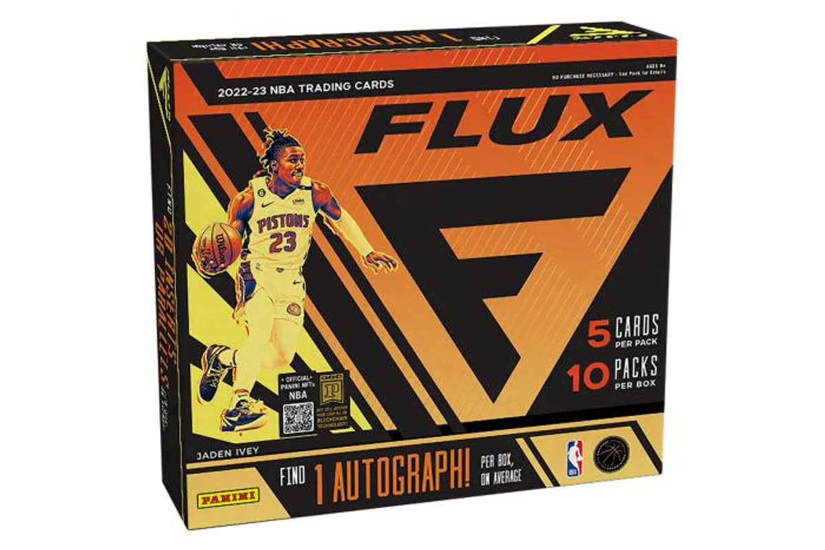 2022-2023 Panini Flux Basketball Hobby Box - 12 Packs with Autograph & Memorabilia Cards - Collectible NBA Trading Cards for Fans & Investors - Perfect for Gifts, Collections, and Fantasy Sports Enthusiasts