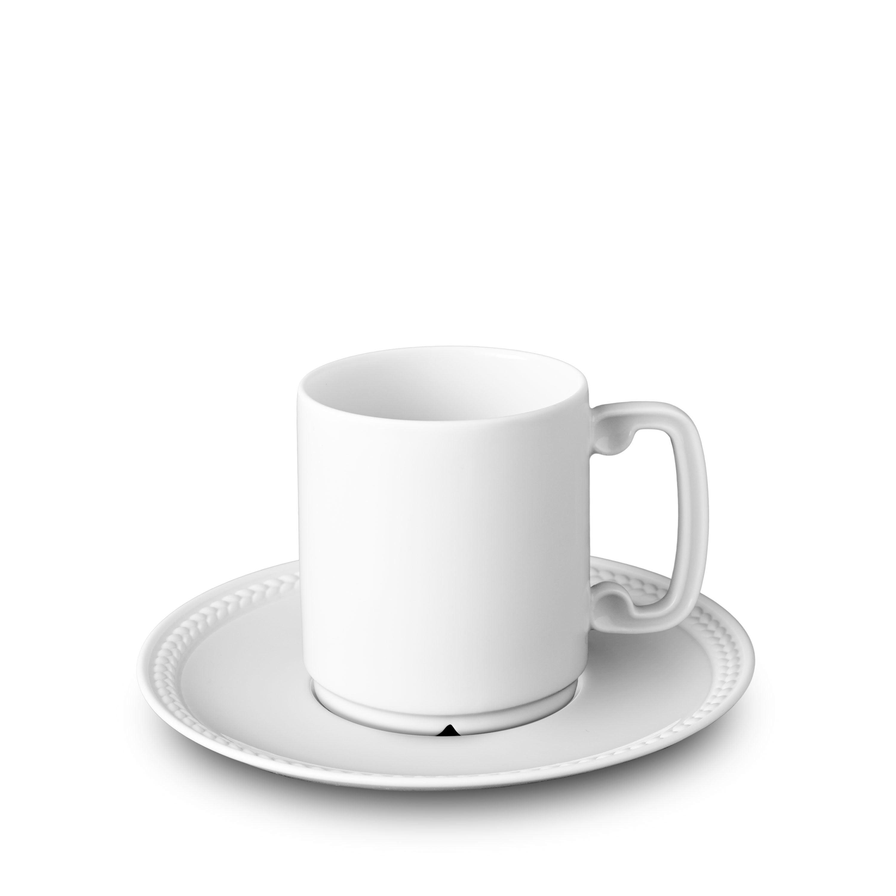 Braided Silk Espresso Cup and Saucer Set - Elegant Coffee Accessories for Home, Cafe, and Office Use