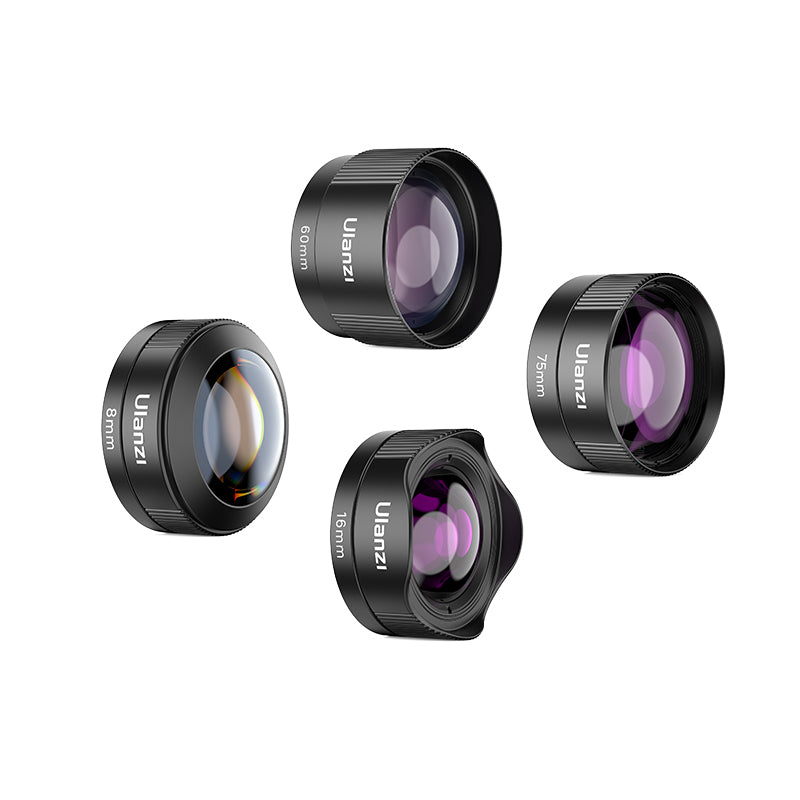 Ulanzi 4-in-1 Universal Phone Camera Lens Kit for iPhone, Samsung & Android Smartphones - Wide Angle, Macro, Fisheye & CPL Lenses for Photography, Vlogging & Travel