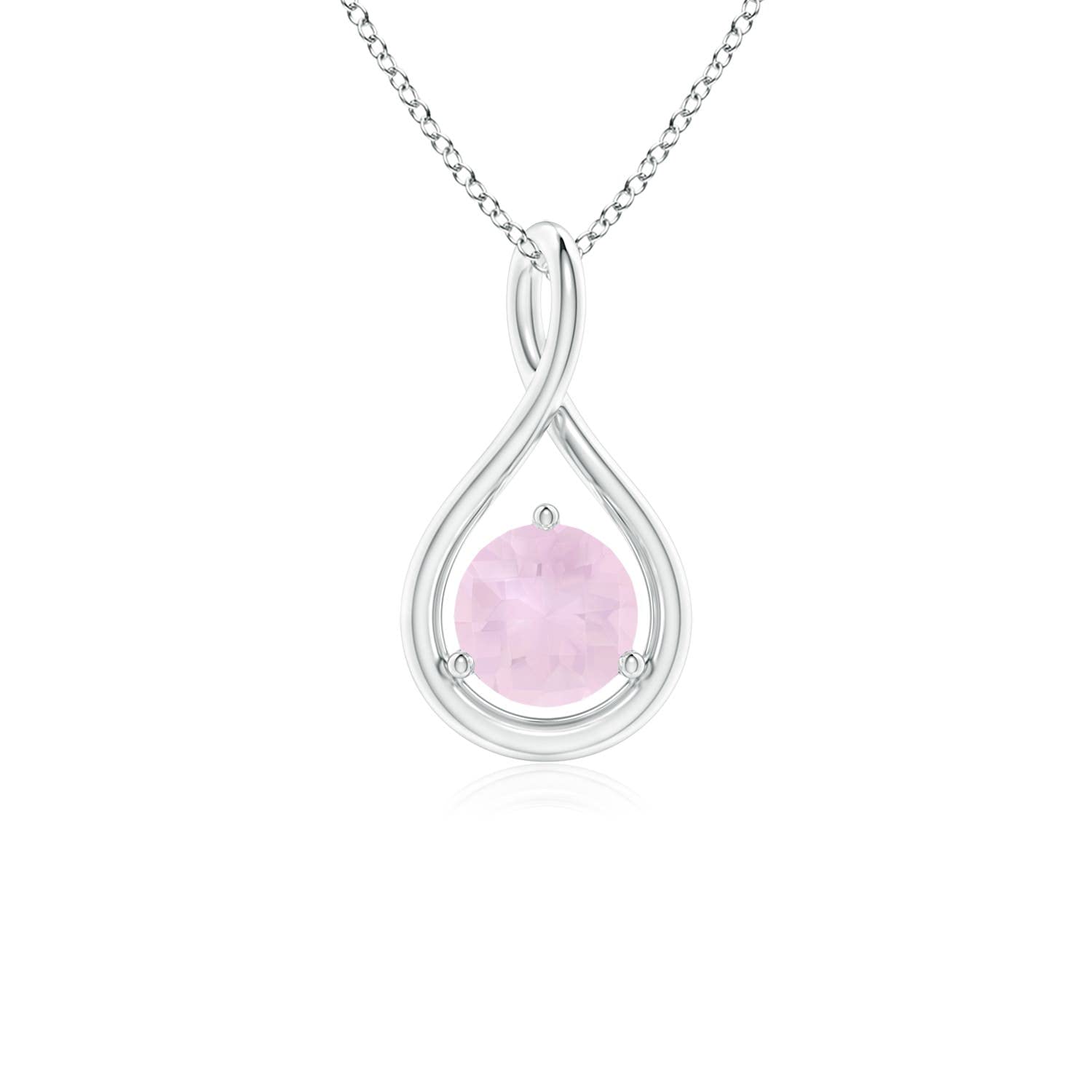 Natural 0.5 Carat Rose Quartz Infinity Pendant Necklace for Women in 925 Sterling Silver (Grade-AA, 5mm) | Elegant Jewelry Gift for Birthday, Anniversary, Wedding | Perfect for Everyday Wear, Date Nights & Special Occasions