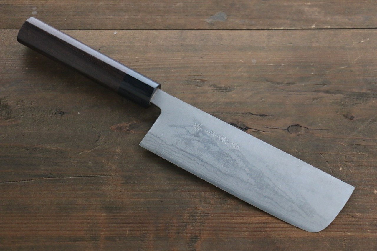 Premium Kanetsune White Steel No.2 11-Layer Damascus Nakiri Japanese Chef Knife 165mm (6.5