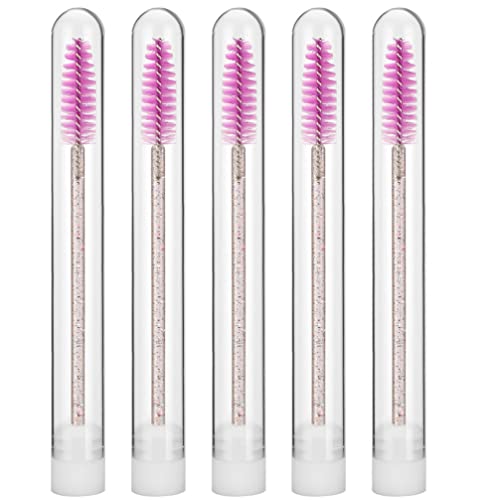 5Pcs Disposable Eyelash Brushes - Crystal Mascara Wands & Makeup Applicator Kit for Eyelash Extensions | Perfect for Salon Professionals & DIY Lash Lovers