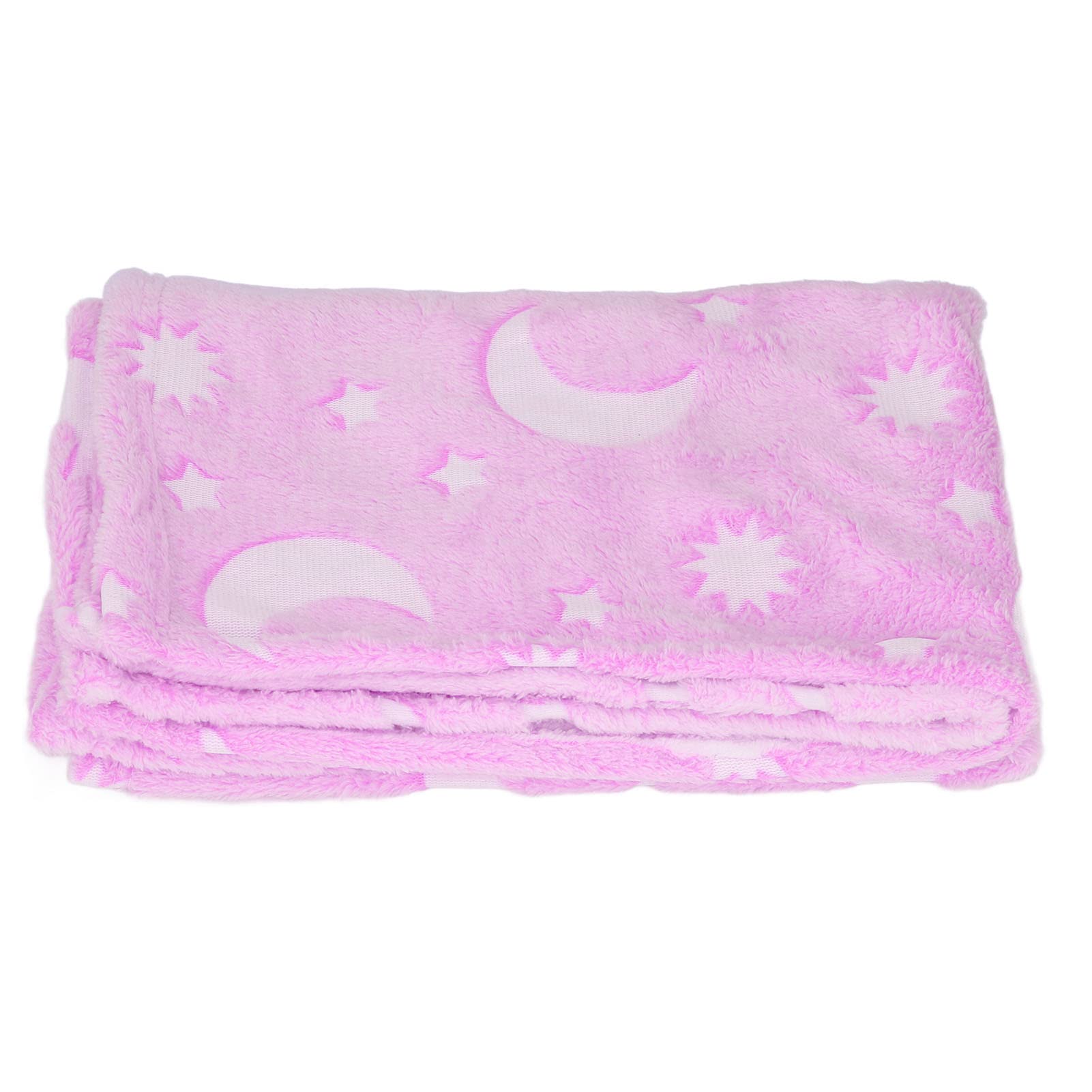 TeamSky Glow in The Dark Blanket for Kids - Soft Double-Sided Flannel with Star Moon Design, 1.5x2m, Purple | Perfect for Bedtime, Movie Nights & Camping Adventures