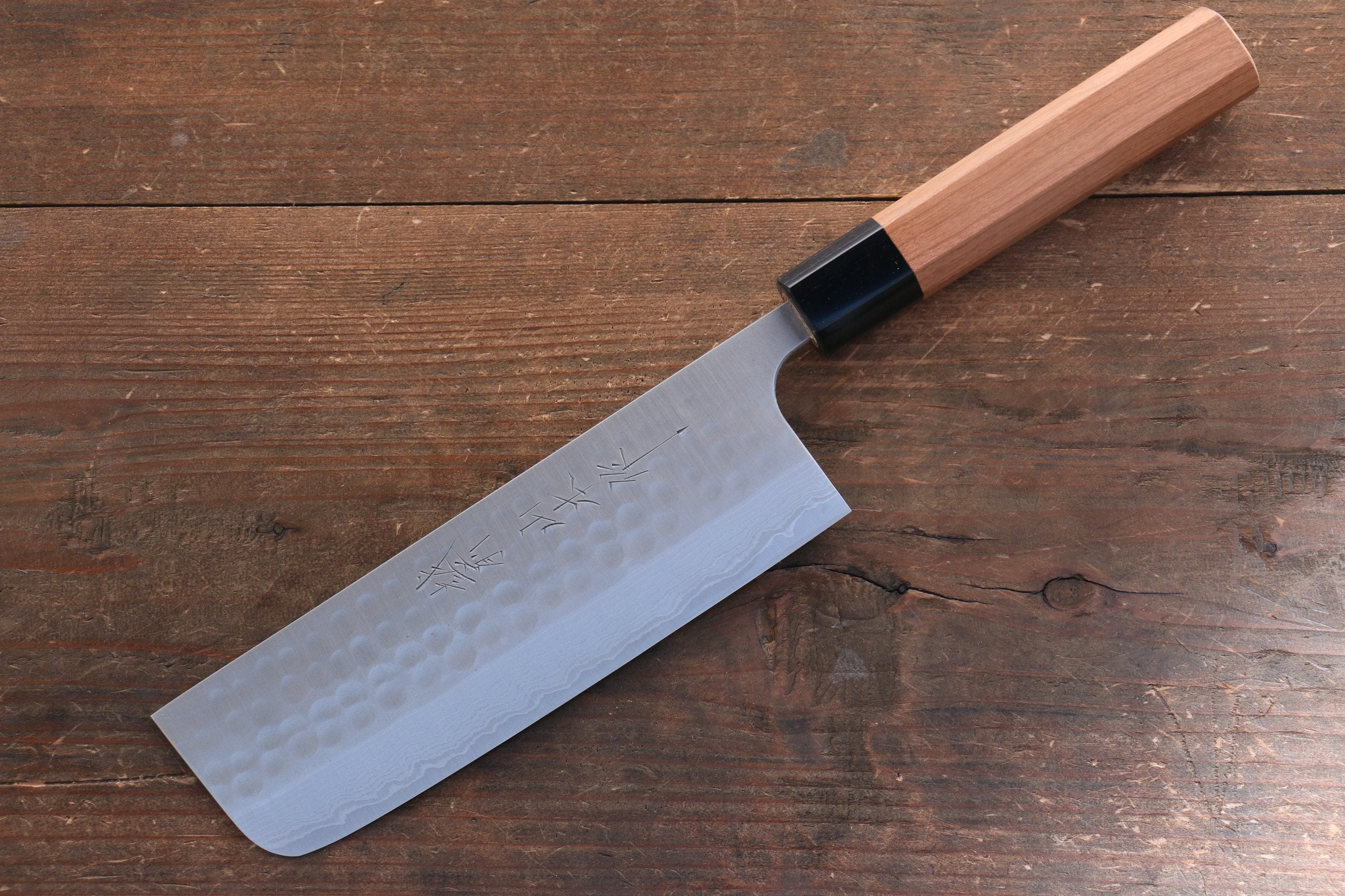 Nao Yamamoto SRS13 Black Damascus Nakiri Knife 165mm with Cherry Blossom Handle - Japanese Kitchen Knife for Precision Vegetable Chopping, Slicing & Food Prep
