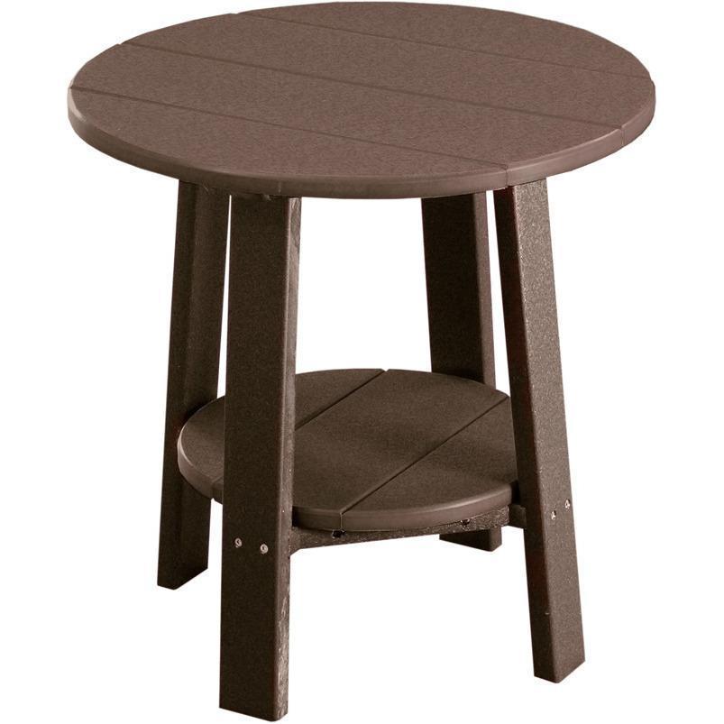 LuxCraft Chestnut Brown Recycled Plastic Deluxe End Table - Stylish & Eco-Friendly Nightstand for Living Room, Bedroom, or Office - Perfect for Holding Lamps, Books, and Decor