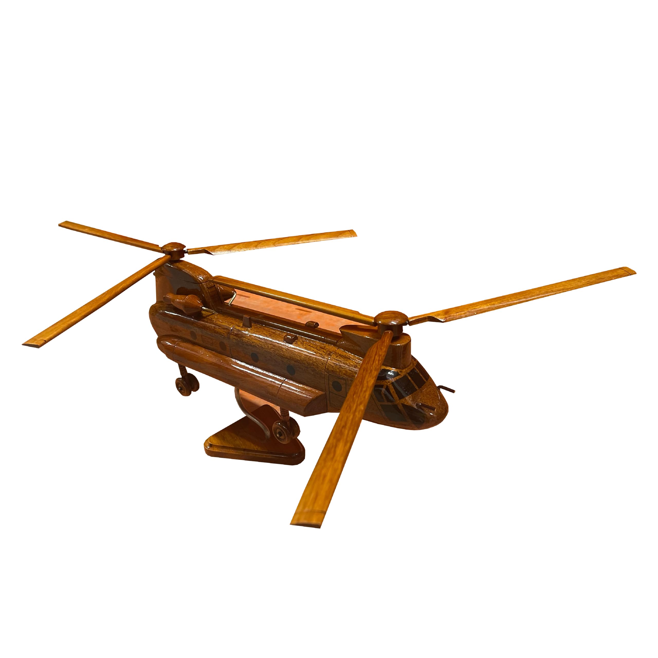 CH-47 Chinook Helicopter Mahogany Wood Desktop Model - Collectible Military Aircraft Replica for Office Decor, Aviation Enthusiasts & Gift Ideas
