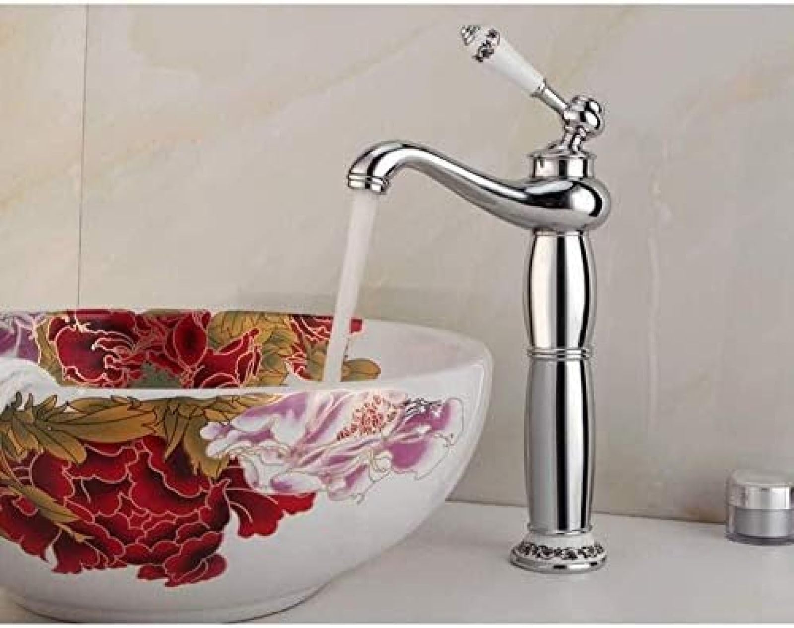 CRJUS Modern Single Handle Kitchen Tap - Brass & Silver Mixer Faucet for Hot & Cold Water, Ideal for Washbasin and Contemporary Kitchen Designs