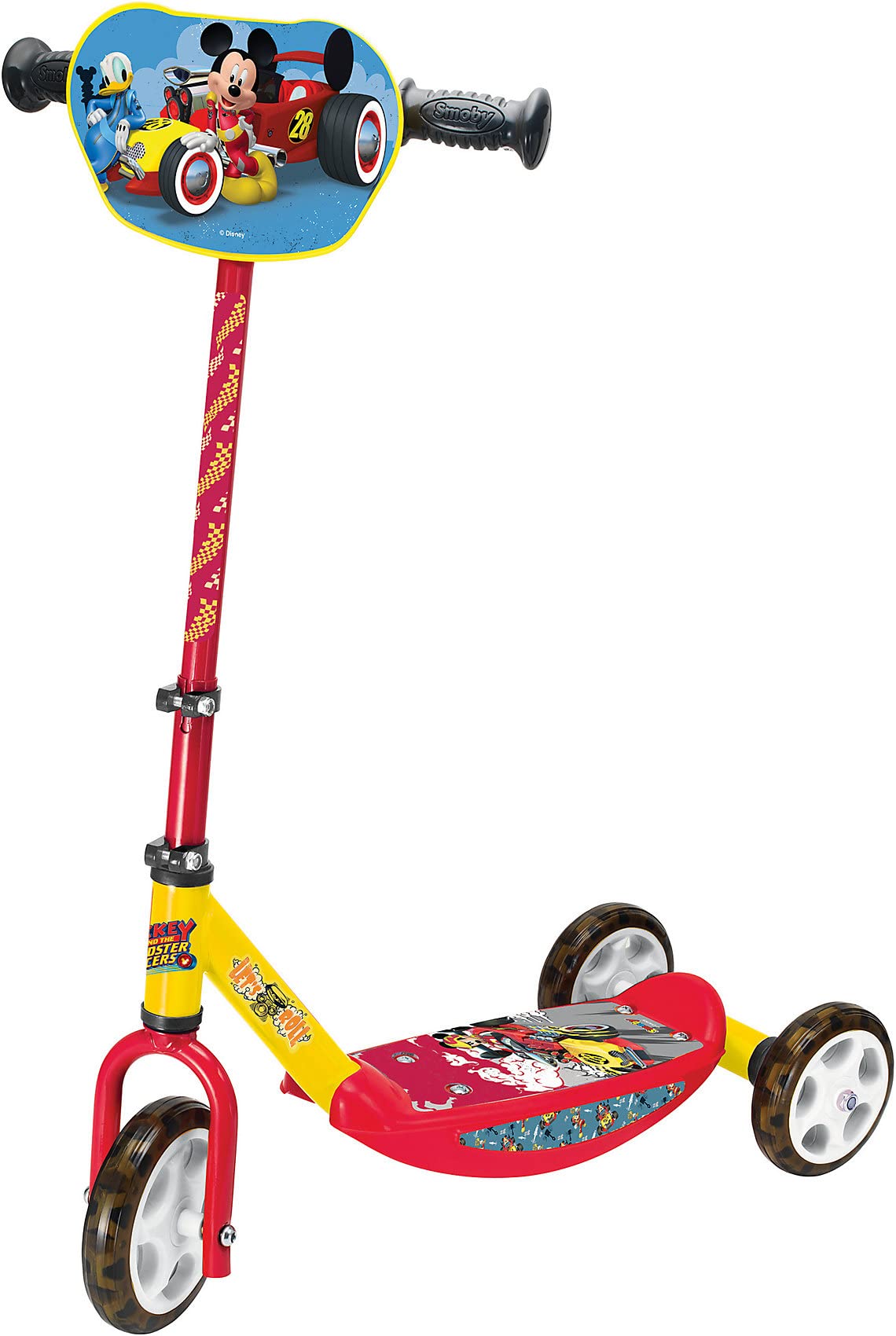 Smoby 750166 3-Wheel Mickey Mouse & Friends Scooter for Kids - Fun Outdoor Ride-On Toy for Toddlers & Preschoolers