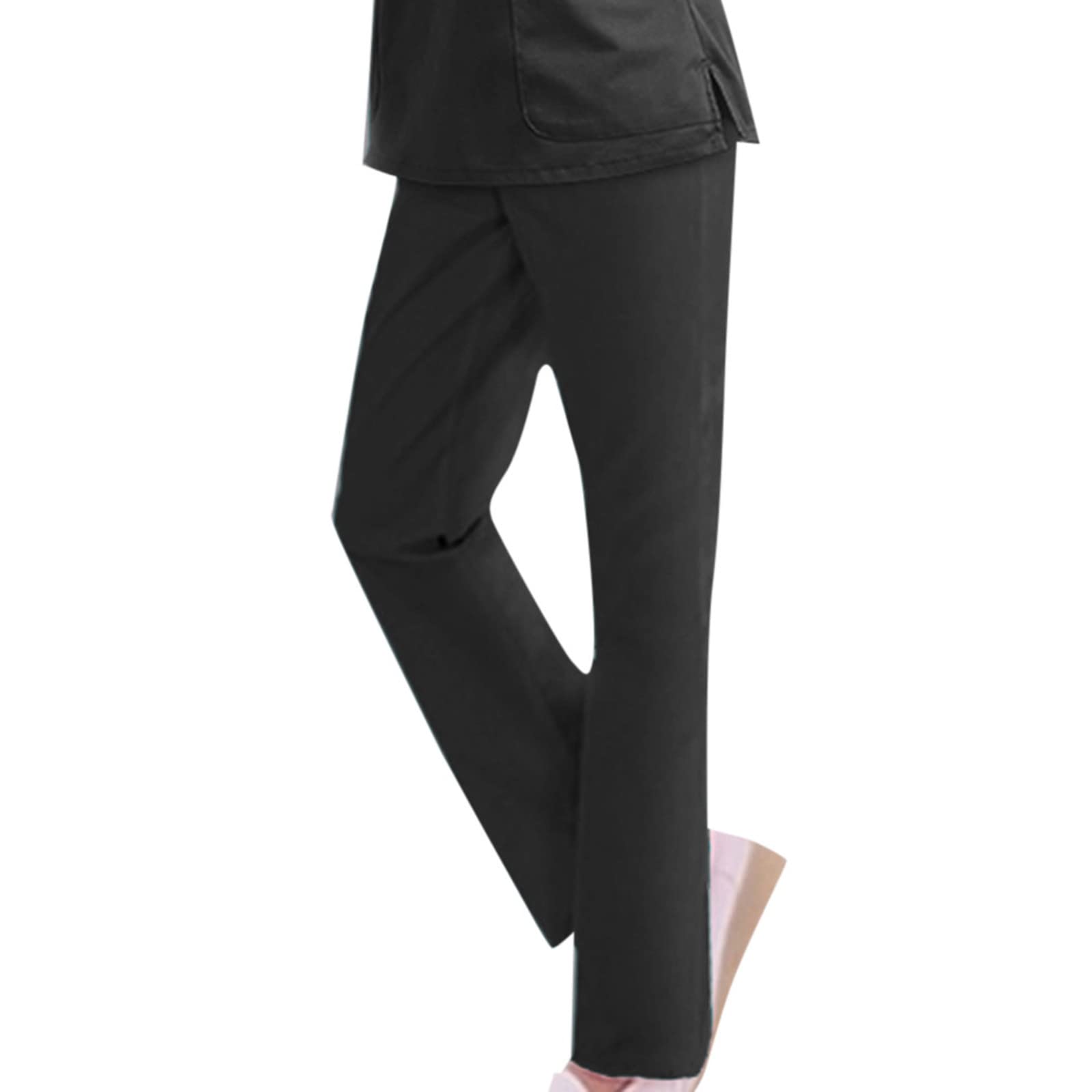 Women's High Waist Casual Work Pants - Solid Color Linen Trousers for Office & Outdoor Wear | Orange