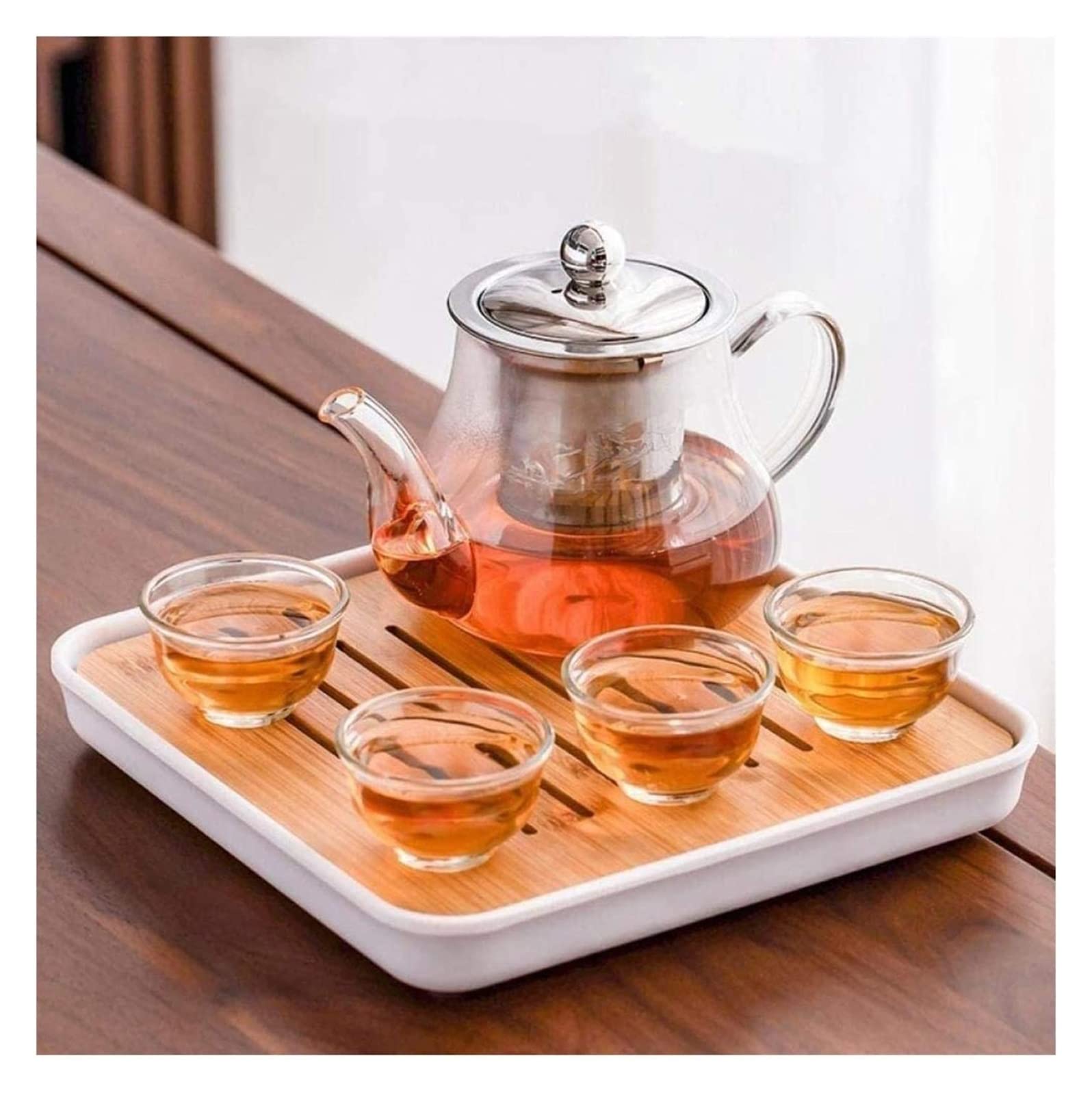 Heat-Resistant Glass Kung Fu Tea Set - Modern Transparent Teapot with Filter for Home & Office - Perfect for Chinese Tea Ceremony, Relaxation & Gifts