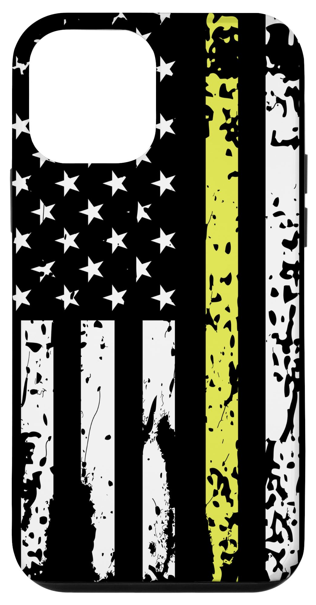 iPhone 12 Mini Thin Yellow Line Phone Case - Premium 911 Dispatcher Gift Case for Emergency Responders | Perfect for First Responders, EMTs & Police Officers
