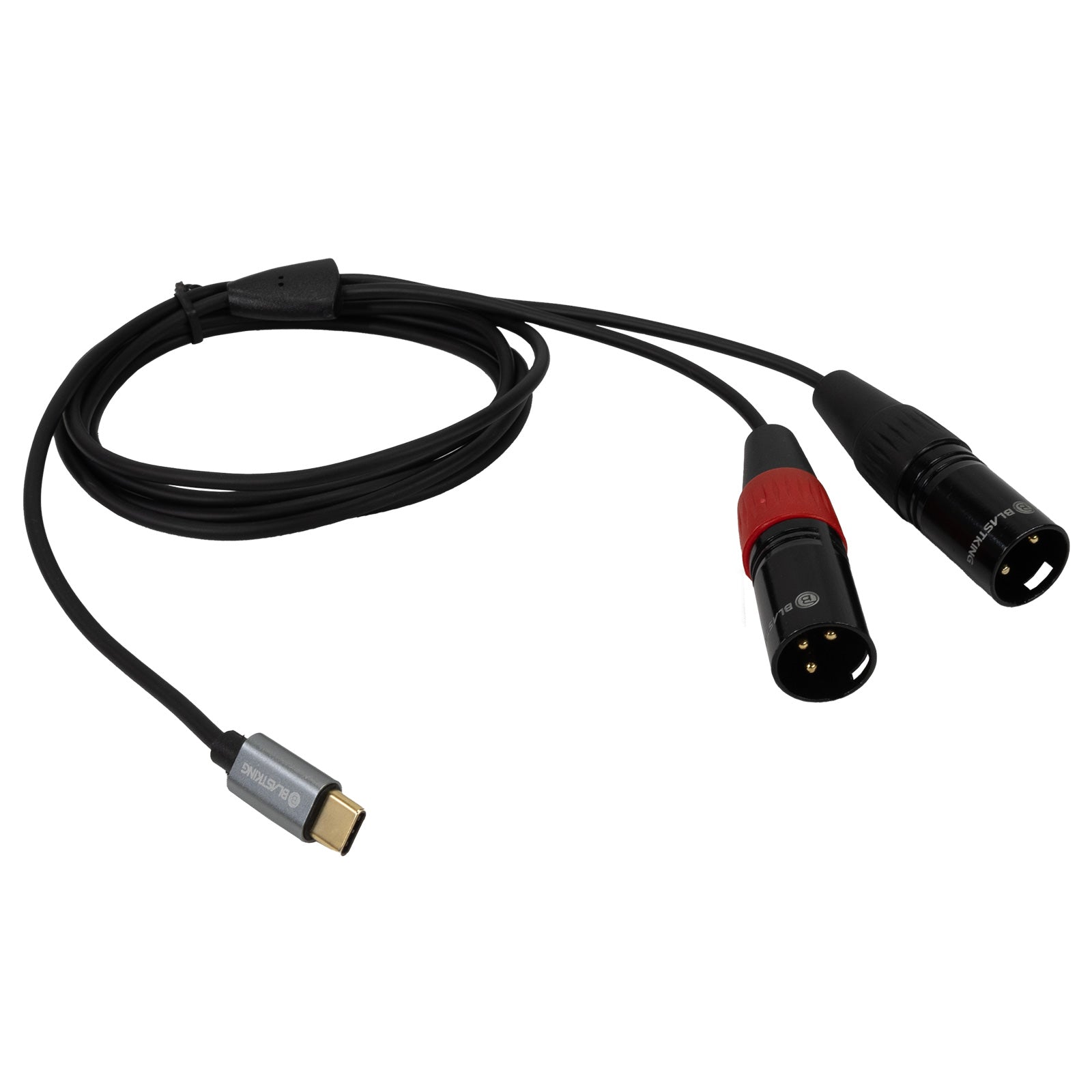 Blastking C2XLRTC 6 USB C to Dual XLR Male Audio Cable - 6ft (1.82m) High-Speed Data Sync & Professional Audio Connection for Studio Recording, Live Performances & DJ Equipment