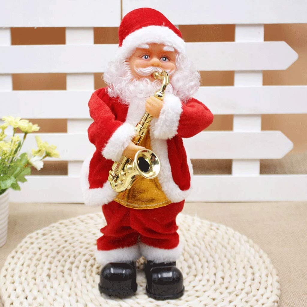 WYBFZTT-188 Dancing Singing Santa Claus with Drum - Musical Animated Christmas Figure Decor - Battery Operated Holiday Decoration - Perfect Gift for Kids & Family - Great for Christmas Tree Decorations, Holiday Parties & Festive Home Decor
