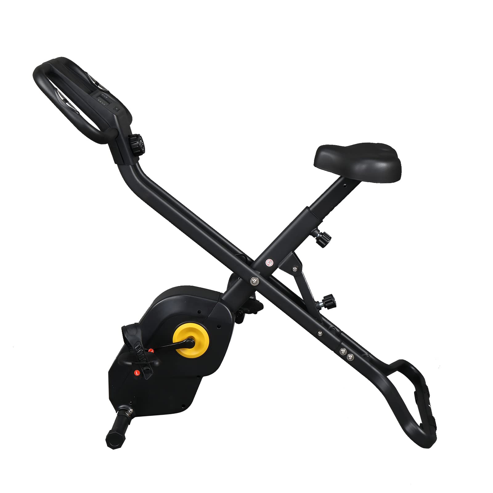 Best Folding Exercise Bike for Home Gym - Adjustable Stationary Bike with Comfortable Seat, LCD Monitor & High Backrest - Indoor Cycling Bike for Men & Women - Perfect for Cardio Workouts, Weight Loss & Home Fitness Training