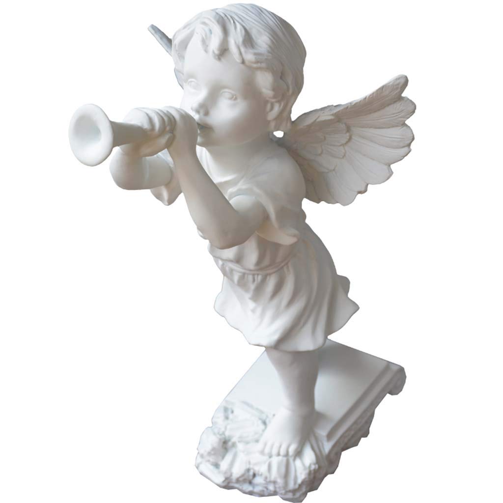 Resin Angel Statue Sculpture - 15 Inch Tall Home & Garden Decor, Handcrafted Angel Art for Office, Living Room, and Outdoor Spaces