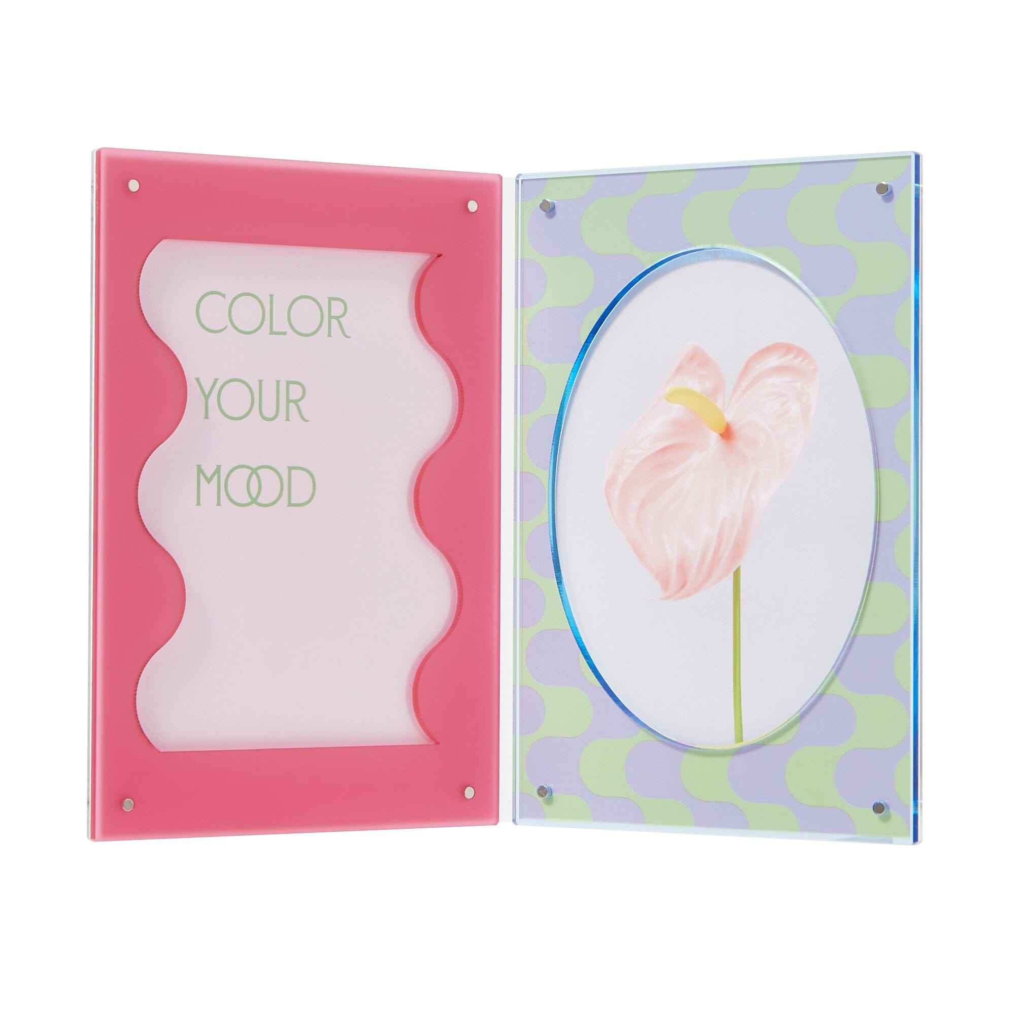 Vibrant Pink and Blue Acrylic Picture Frame - Perfect for Home Decor, Office Display, and Gift Giving