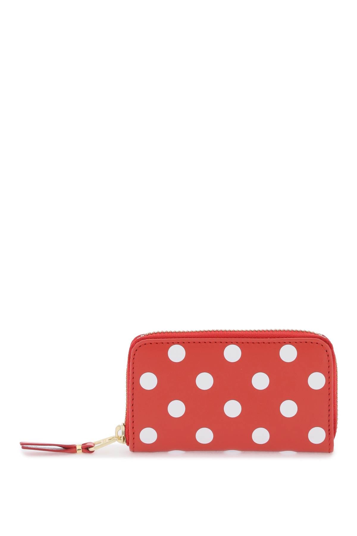 Comme des Garcons Polka Dot Zip Around Wallet Coin Purse - Stylish & Compact for Everyday Use, Travel, and Gift Giving