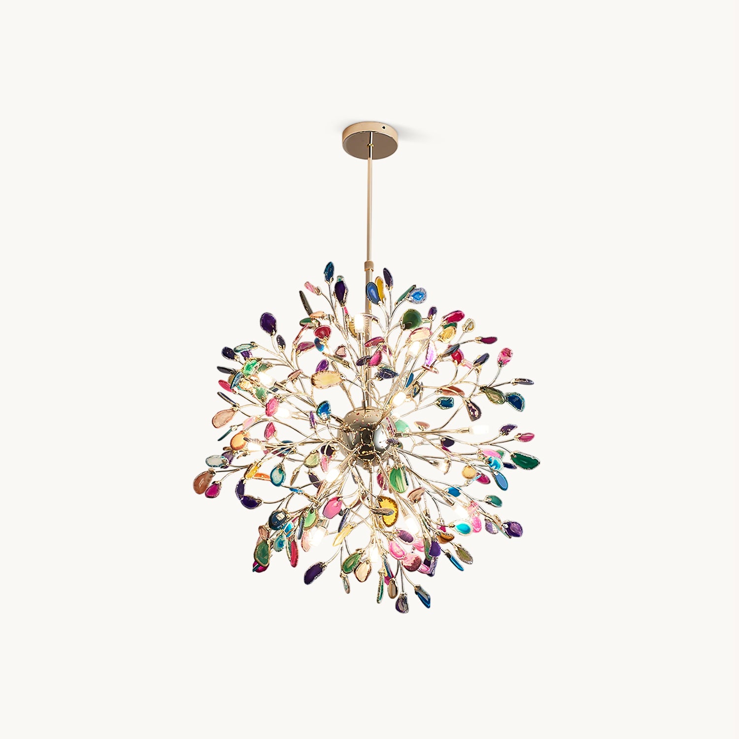 Modern Agate Crystal Chandelier - Elegant Handcrafted Lighting Fixture for Dining Room, Living Room & Bedroom - Perfect for Home Decor & Luxury Interior Design