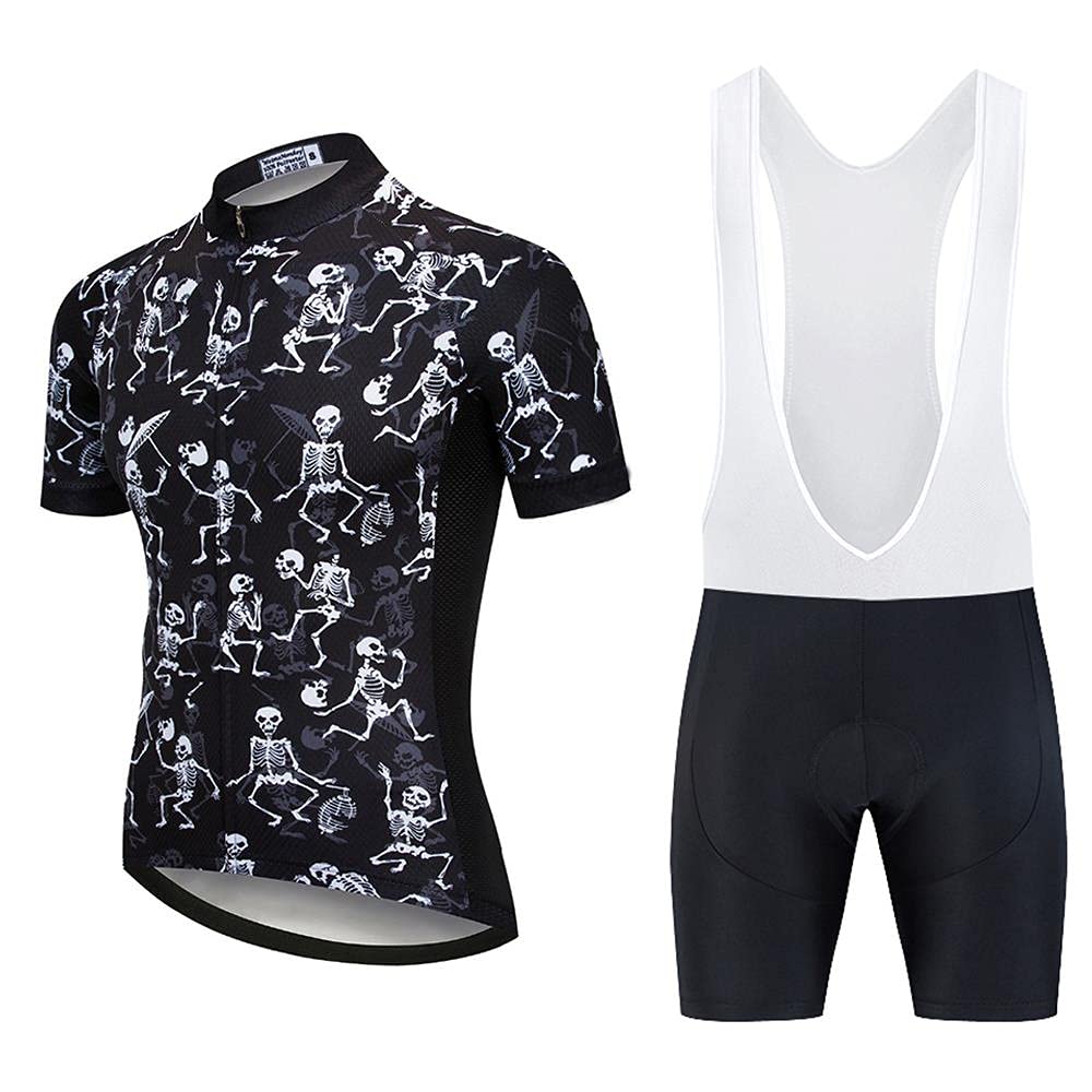 Men's Cycling Jersey & Bib Shorts Set - Breathable Short Sleeve Bike Shirt with 20D Gel Padded for Comfortable Road & Mountain Biking - Perfect for Training, Racing & Outdoor Cycling Adventures